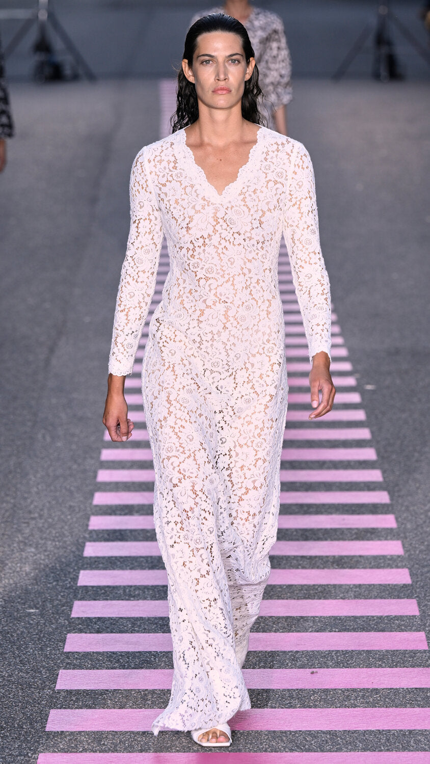 Azali lang kjole - Creme