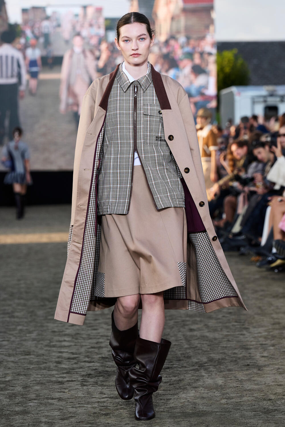 Siv nederdel - Portabella Camel Check