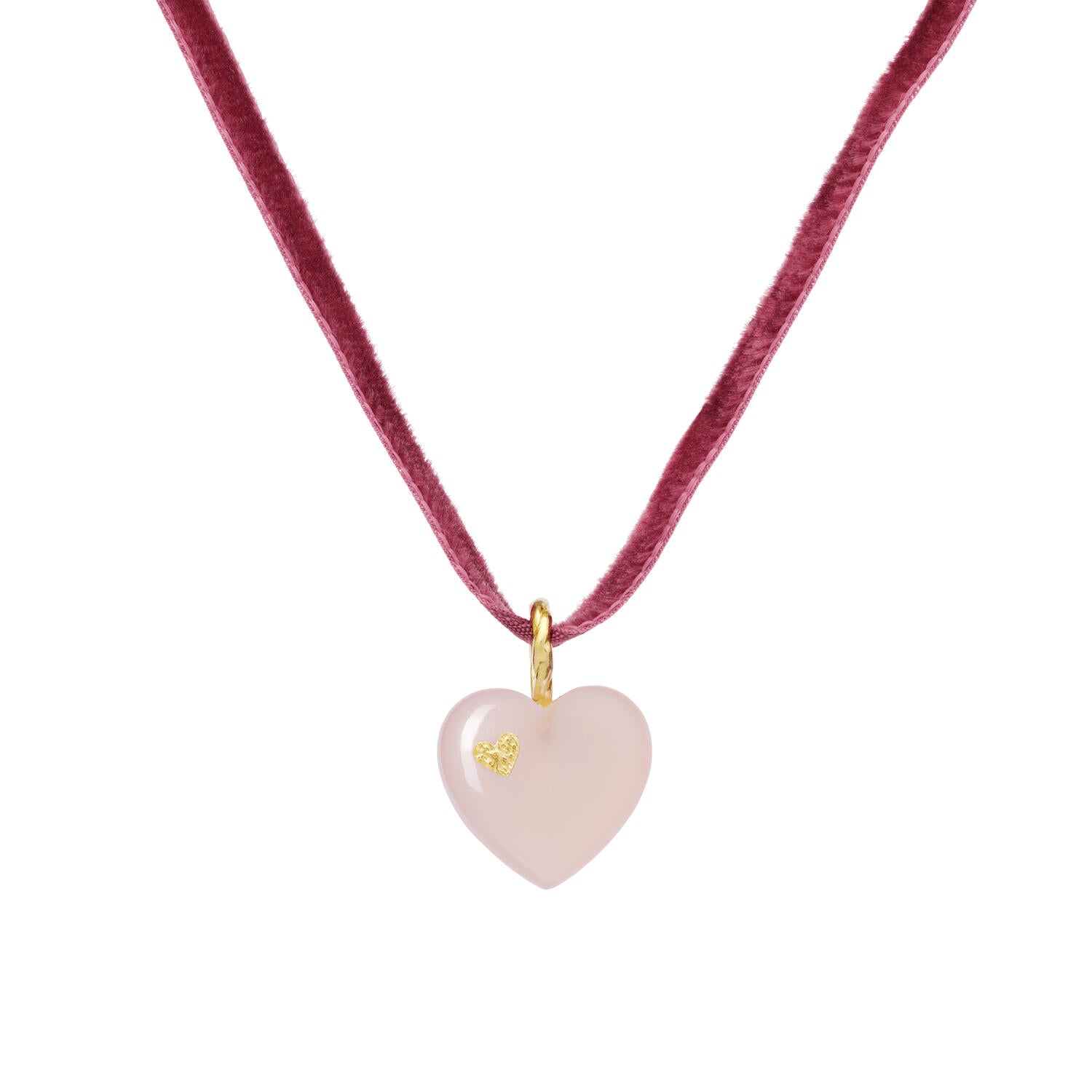 Love Choker halskæde - Pink Chalcedony