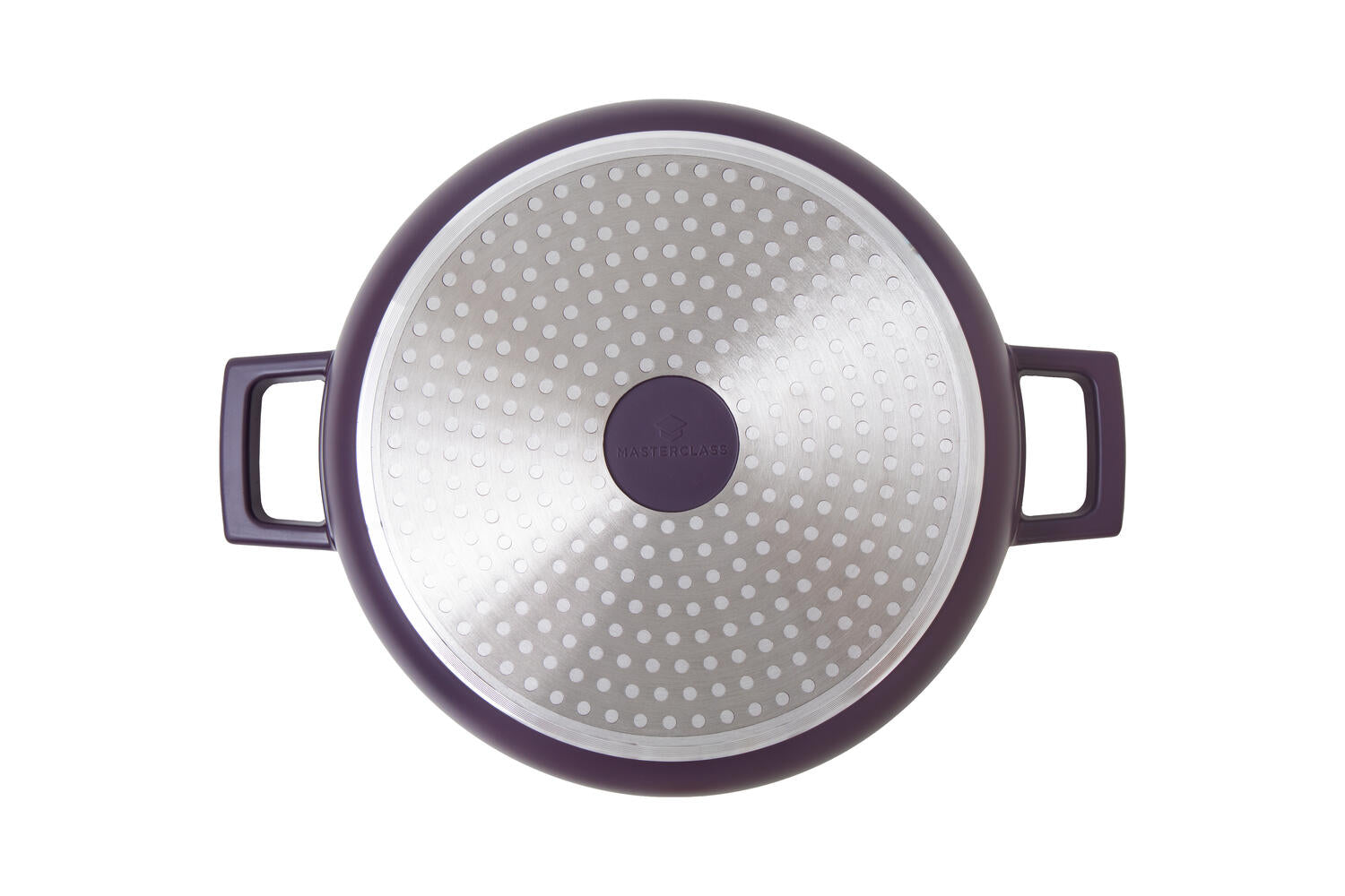 Støbt aluminiums gryde m/låg, lilla - 2,5L