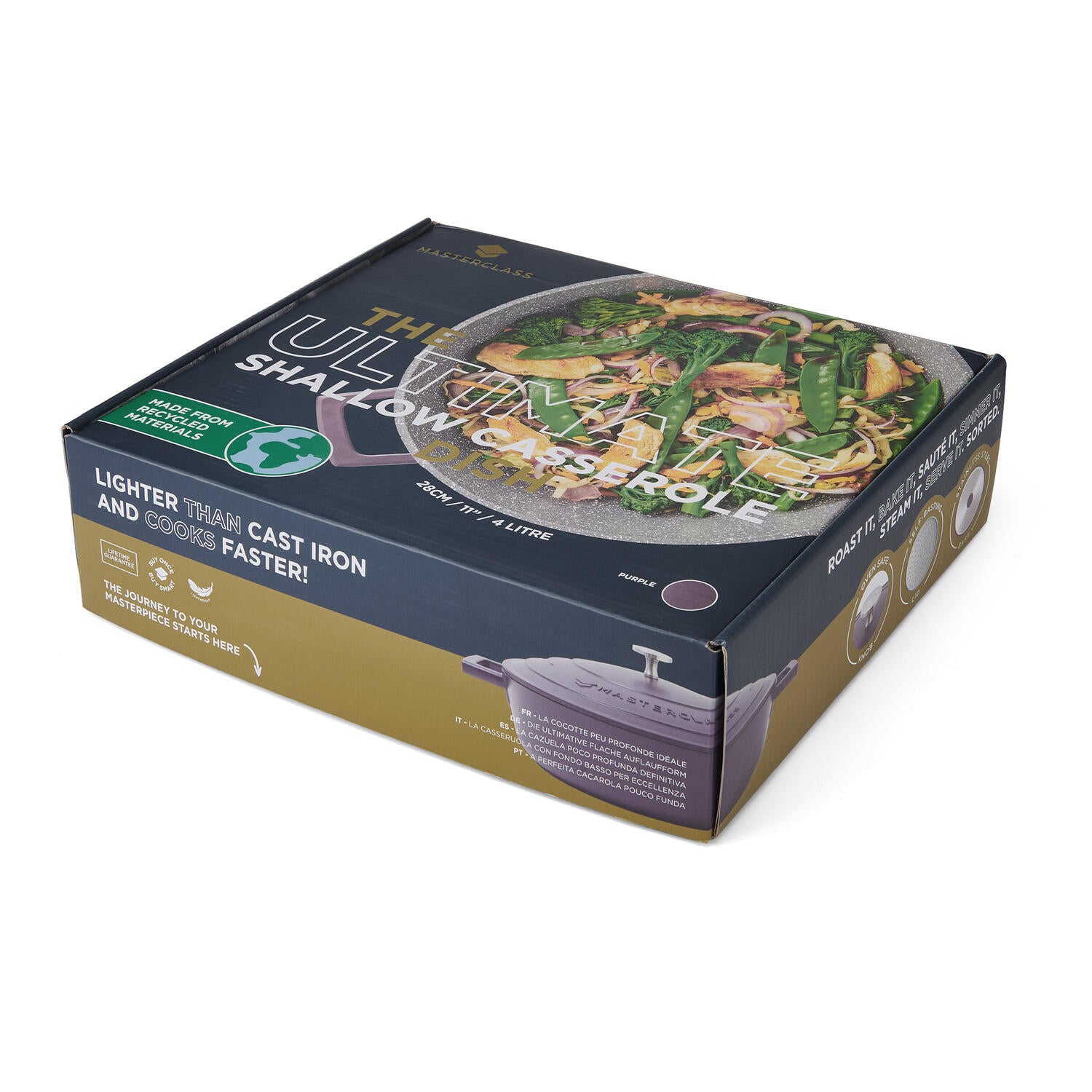 Støbt aluminiums sautergryde m/låg, lilla - 4L