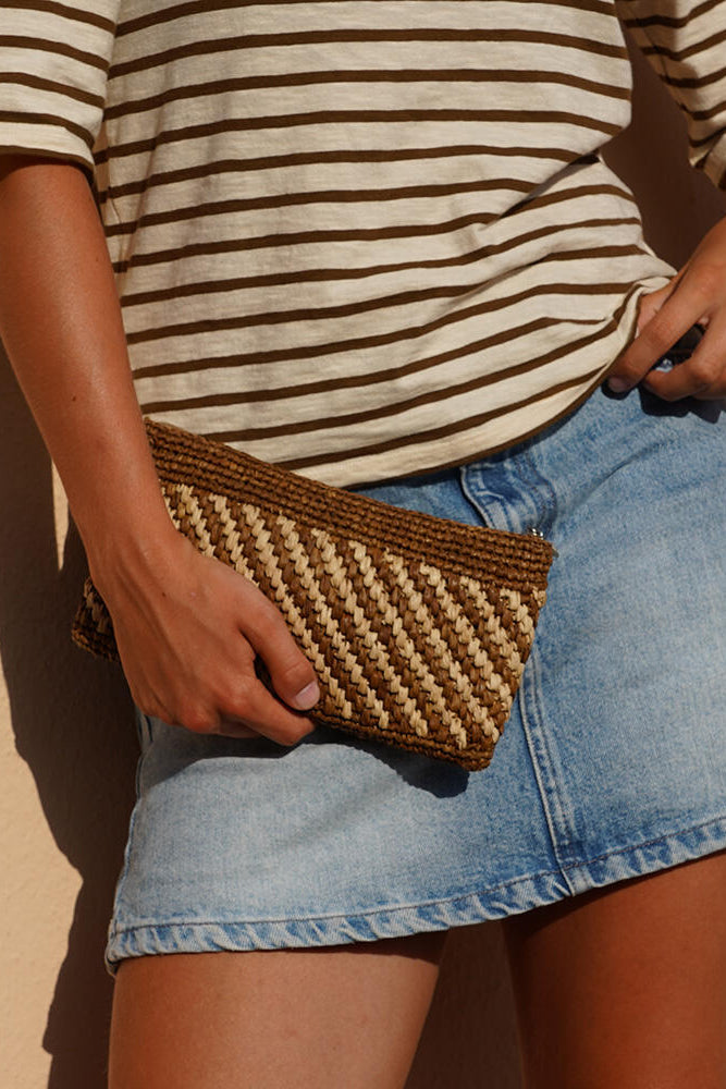 Mimose clutch - Cinnamon/Nut