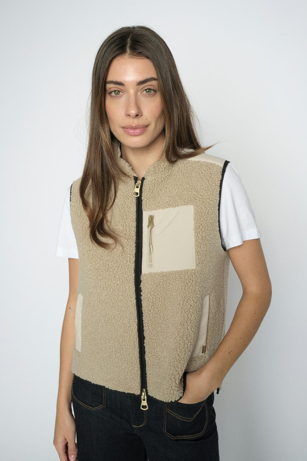 Rowe Eli teddyvest - Feather Gray
