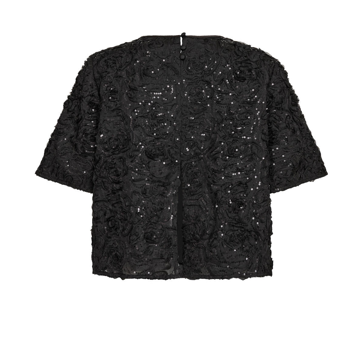 Reya Sequins Back glimmertop – sort