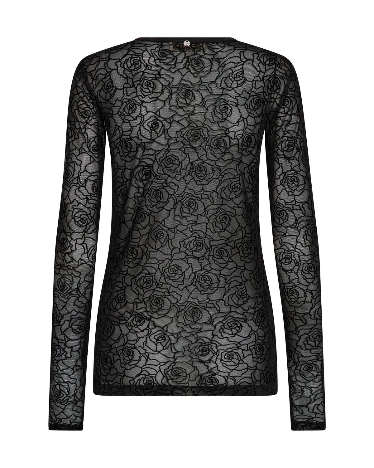 Rose mesh bluse – sort