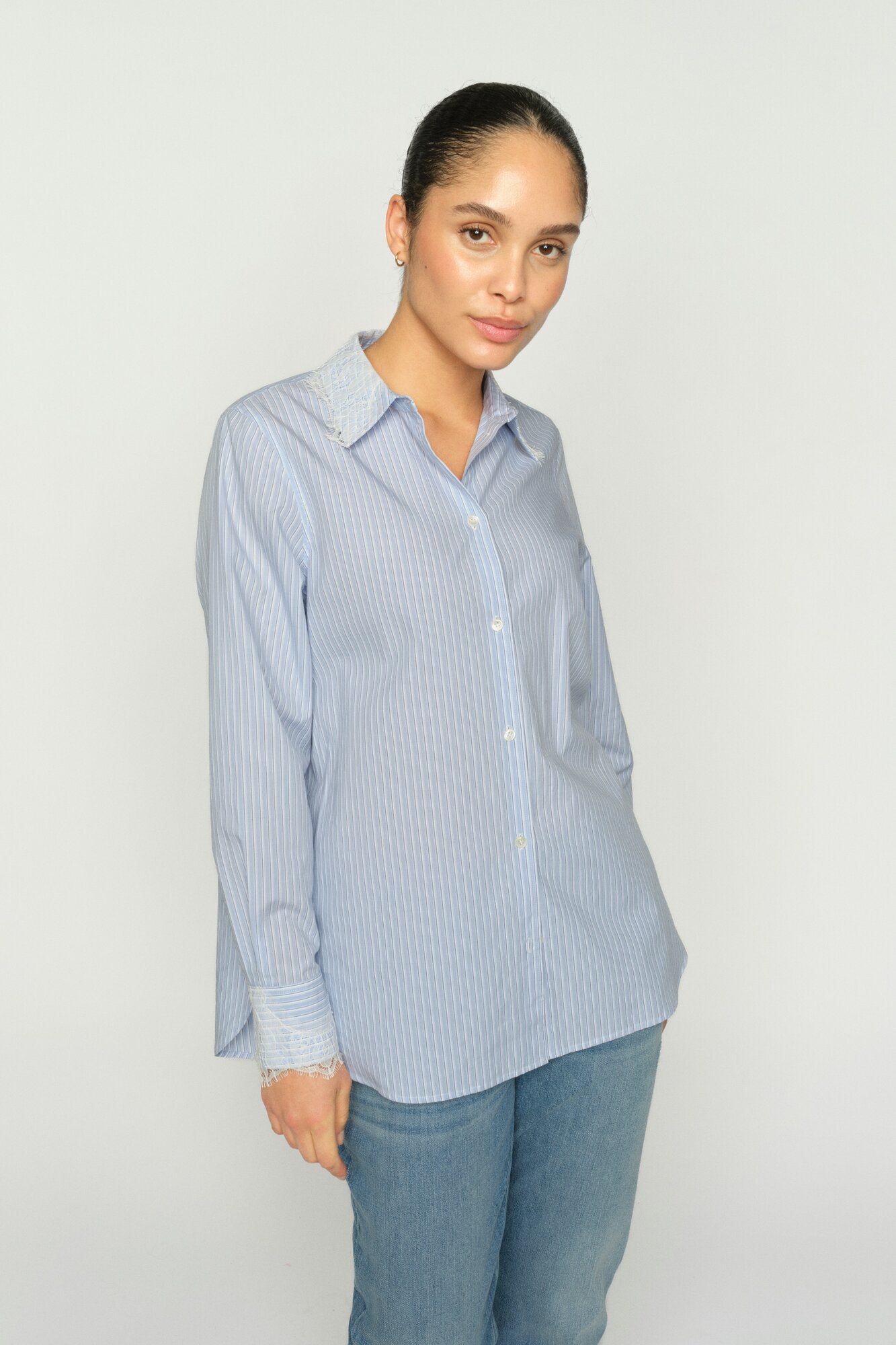 MMElinda Stripe blondeskjorte - 835 Brunnera Blue