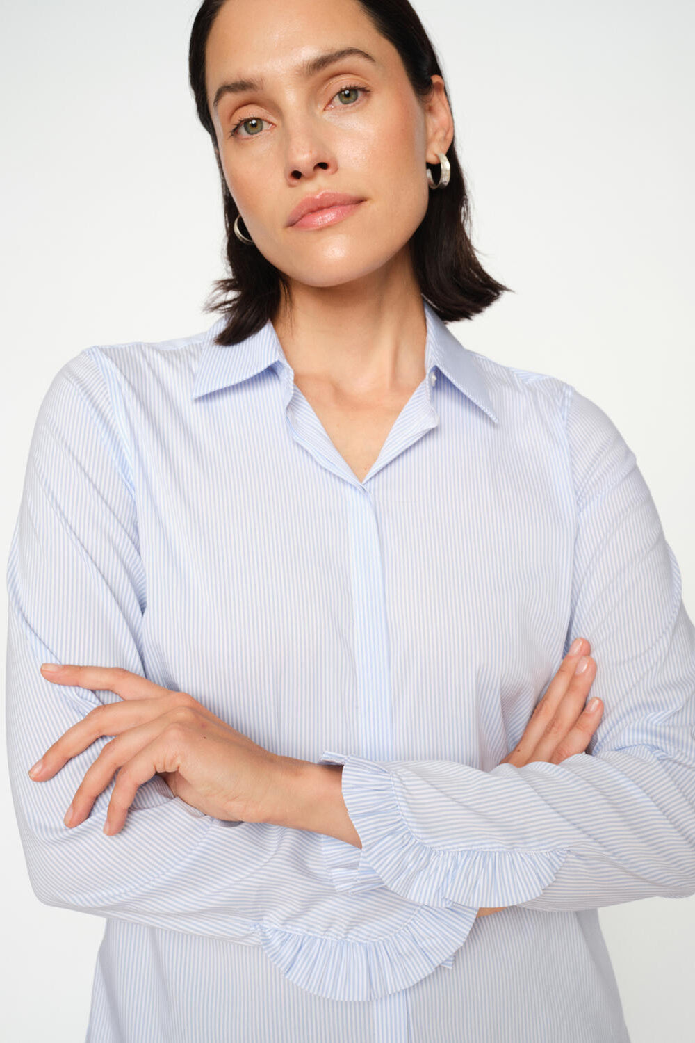 Mattie Flip Stripe skjorte - lyseblå