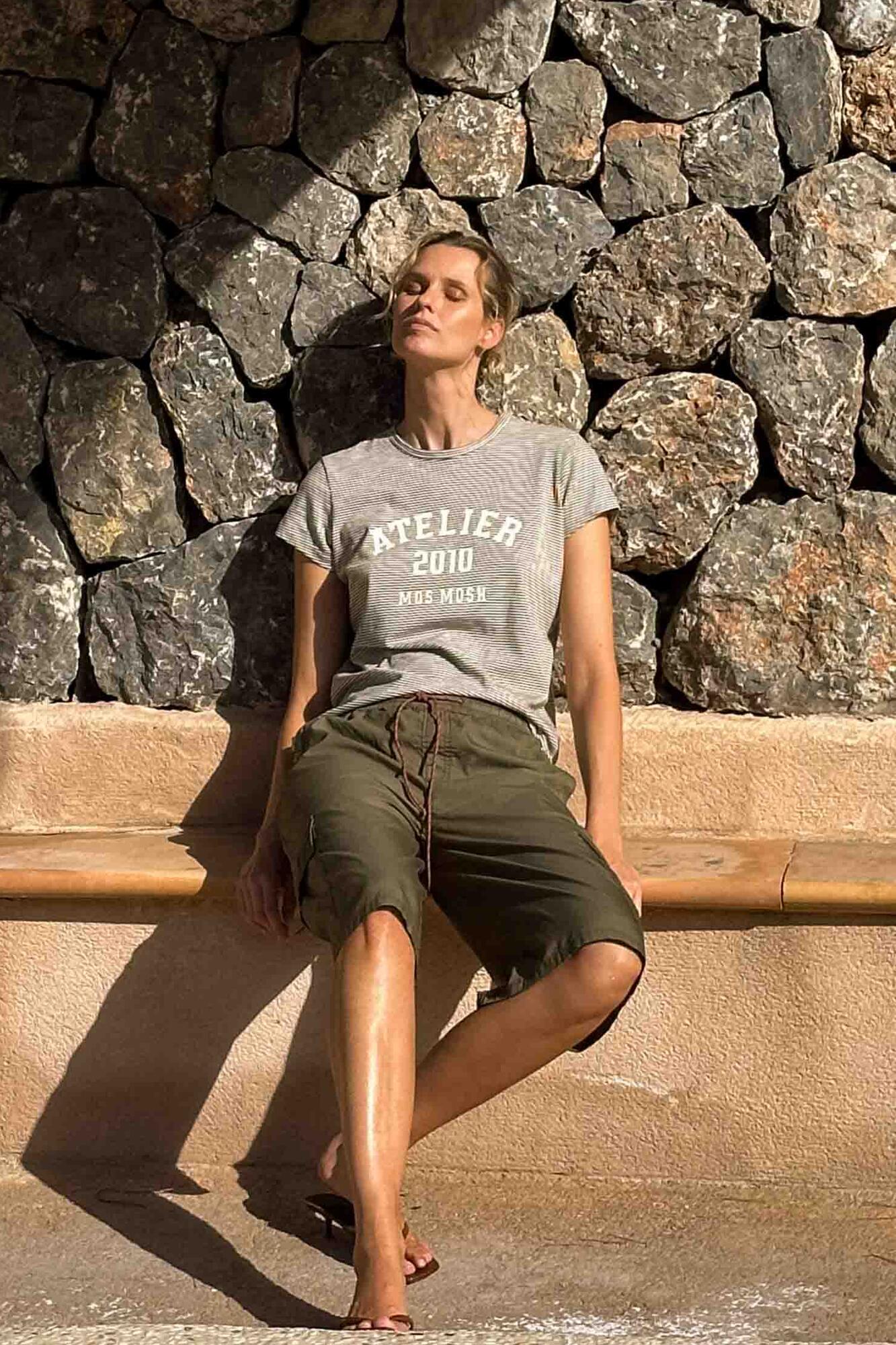 Camp Stripe t-shirt - Burnt Olive
