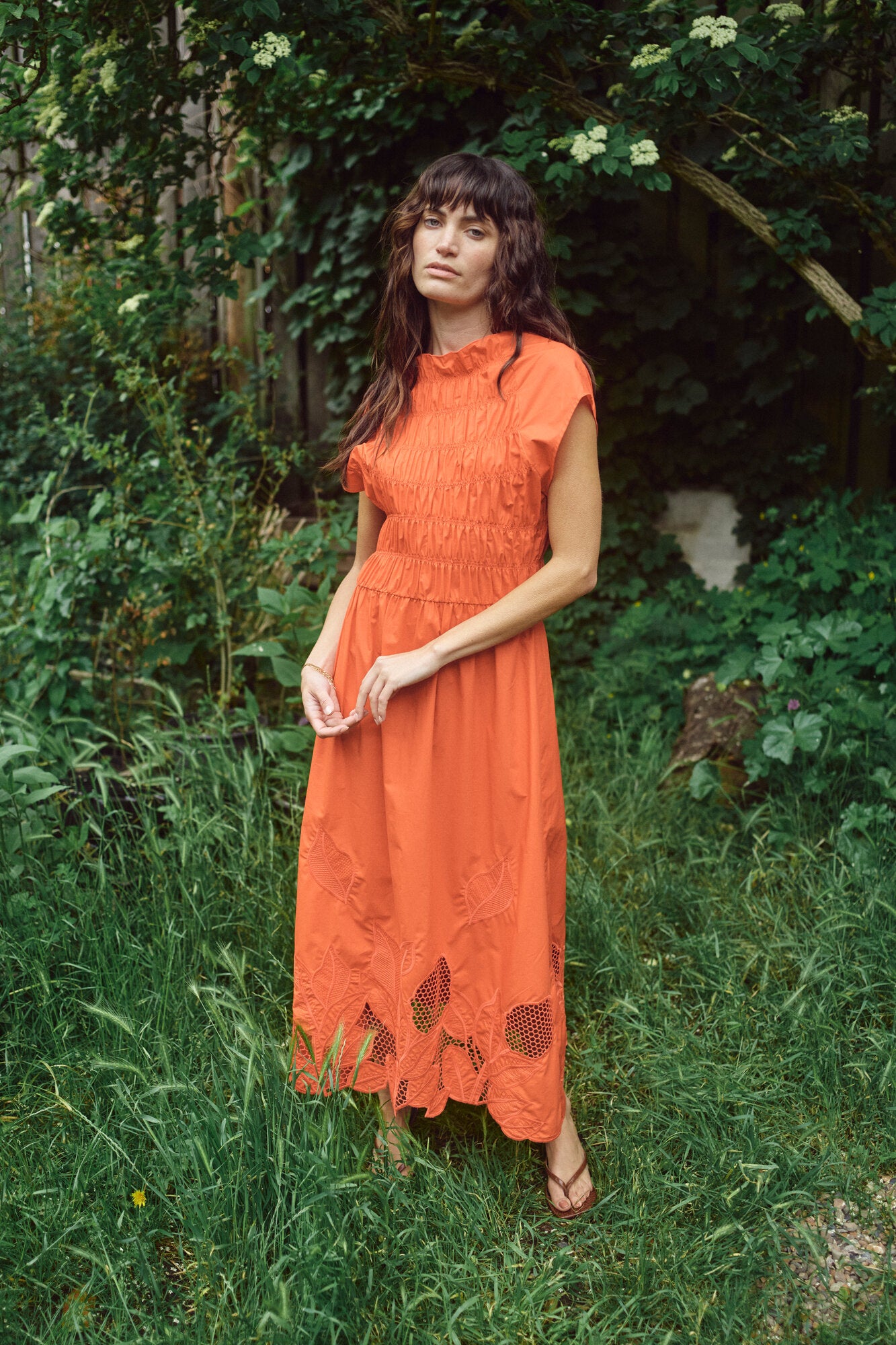 Aria Mono lang kjole – Spicy Orange