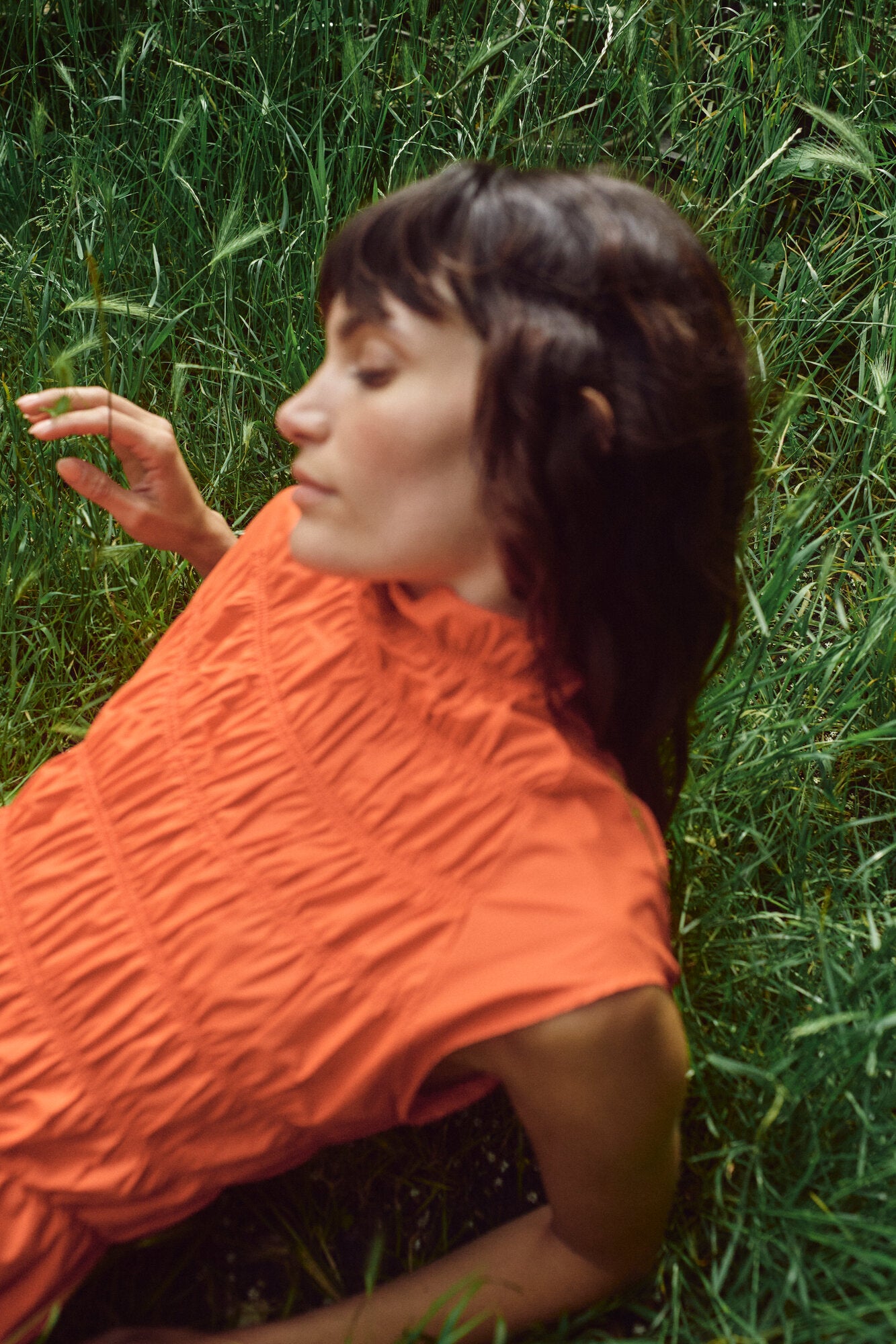 Aria Mono lang kjole – Spicy Orange