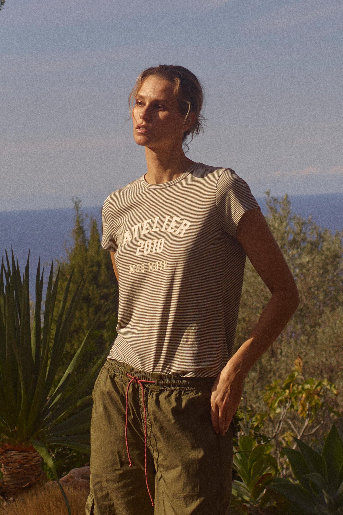 Camp Stripe t-shirt - Burnt Olive