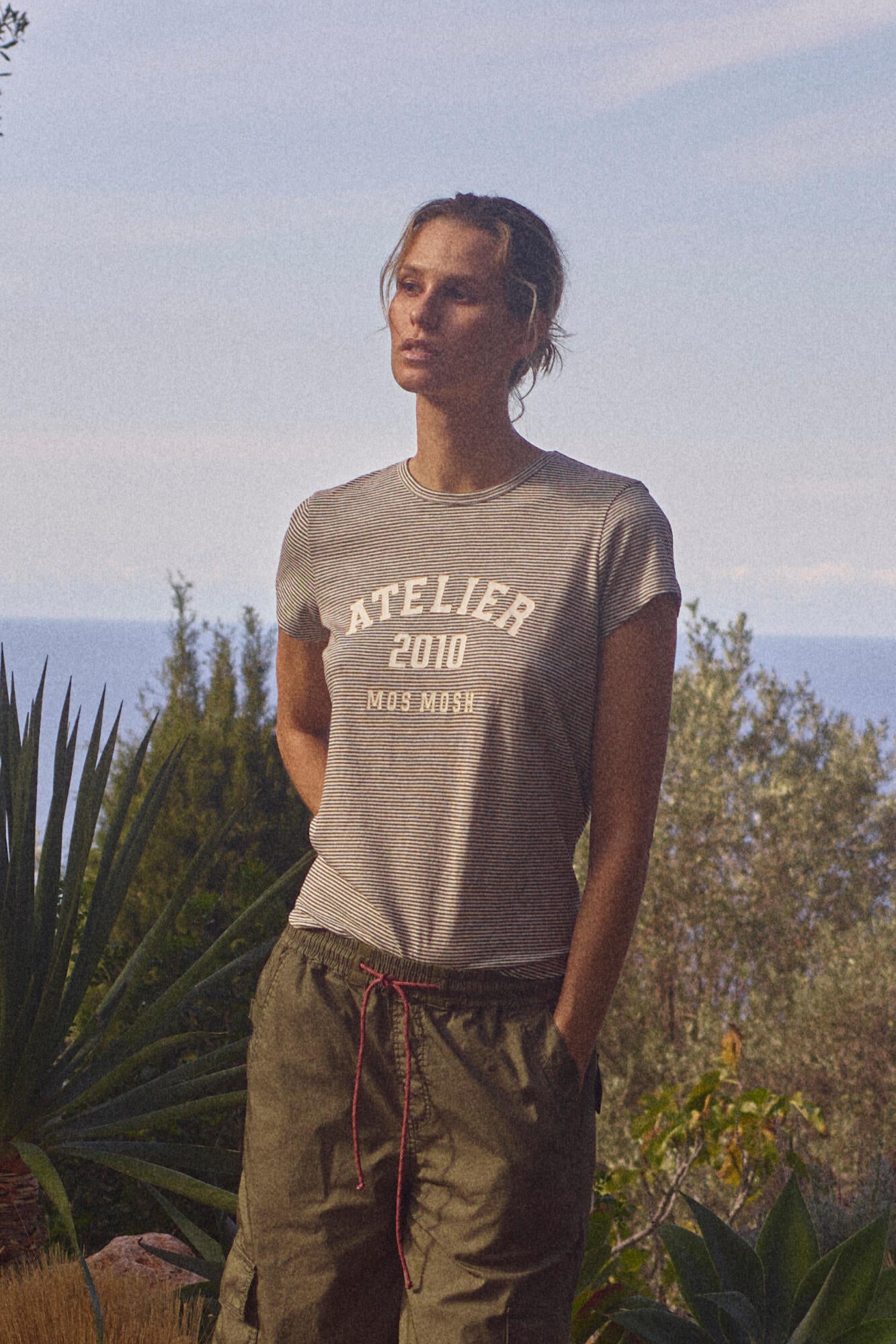 Camp Stripe t-shirt - Burnt Olive
