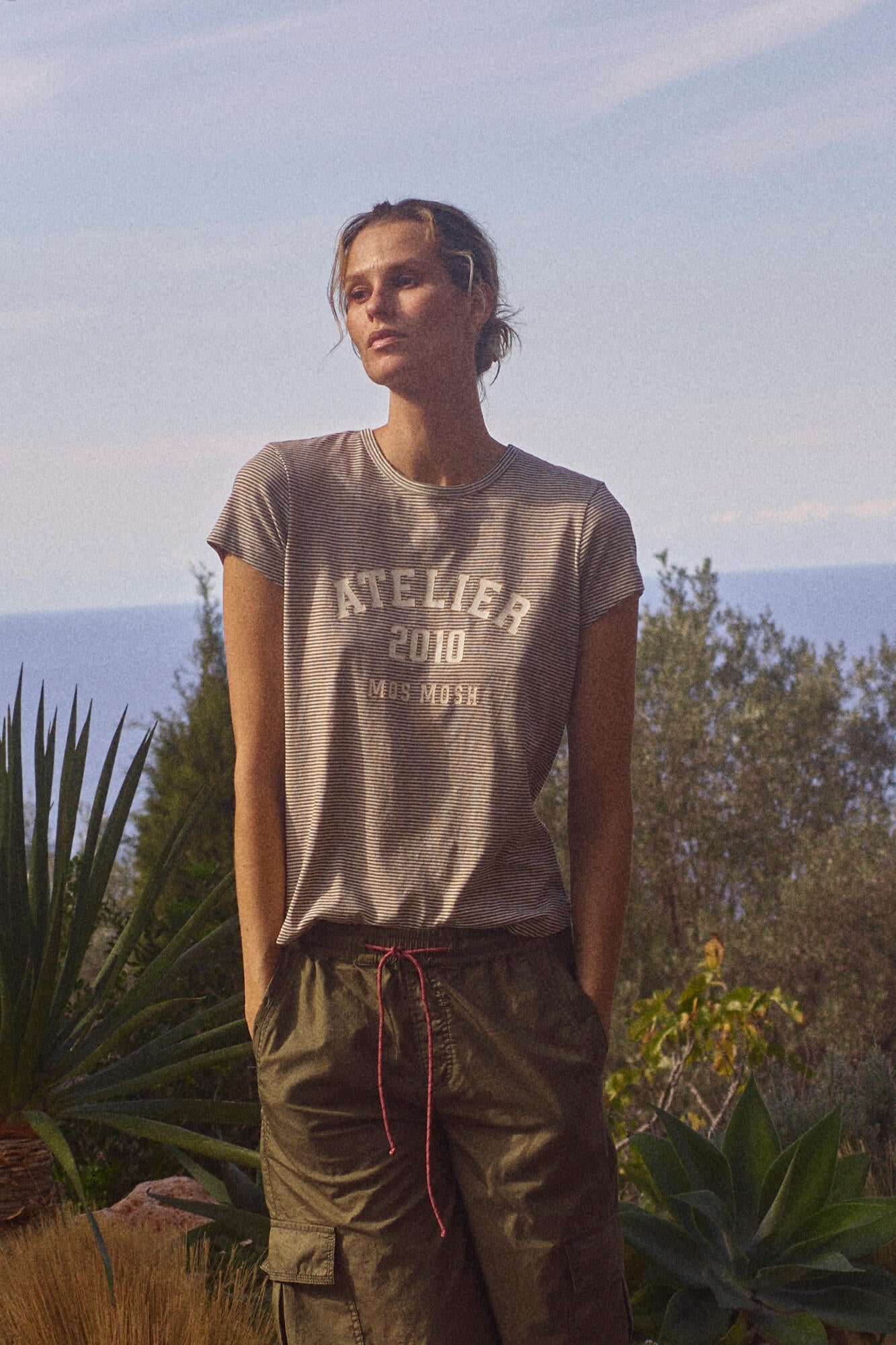 Camp Stripe t-shirt - Burnt Olive