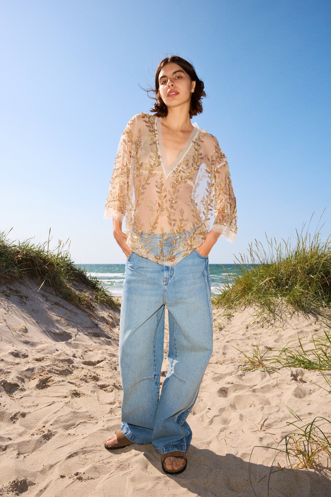 Babur top - guldfarvet