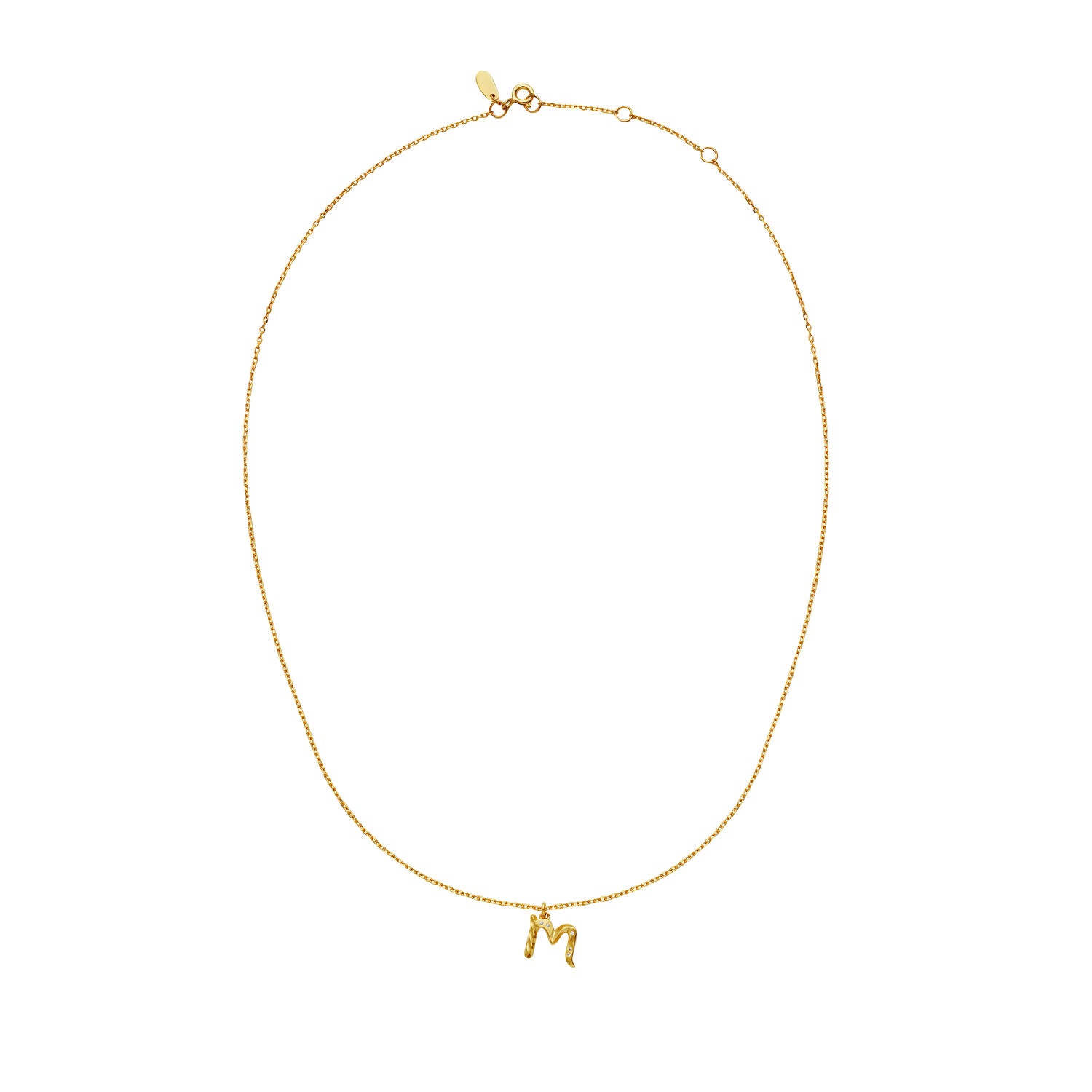 Alfabet halskæde - forgyldt