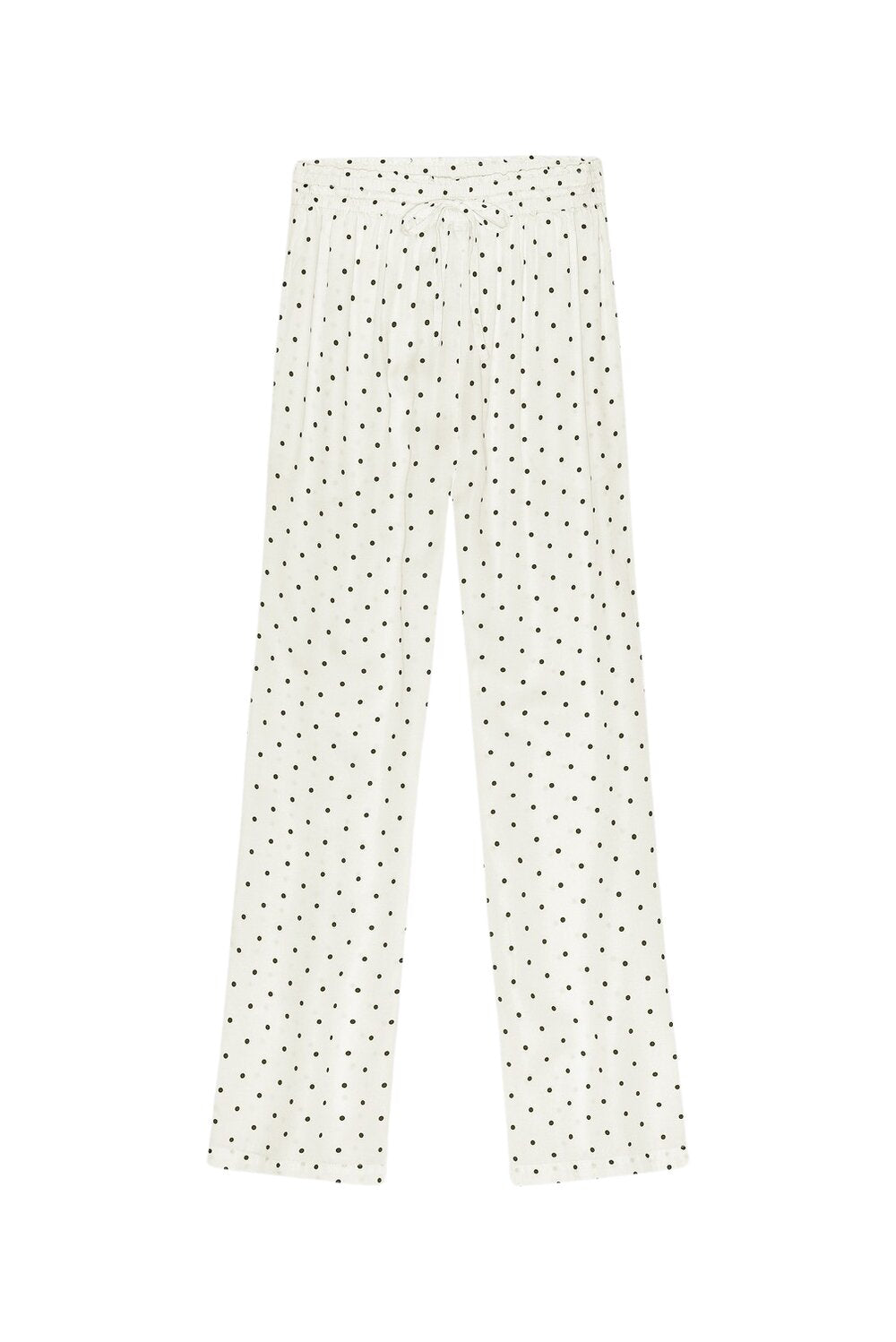 Moon silky natbukser - ecru/black dots