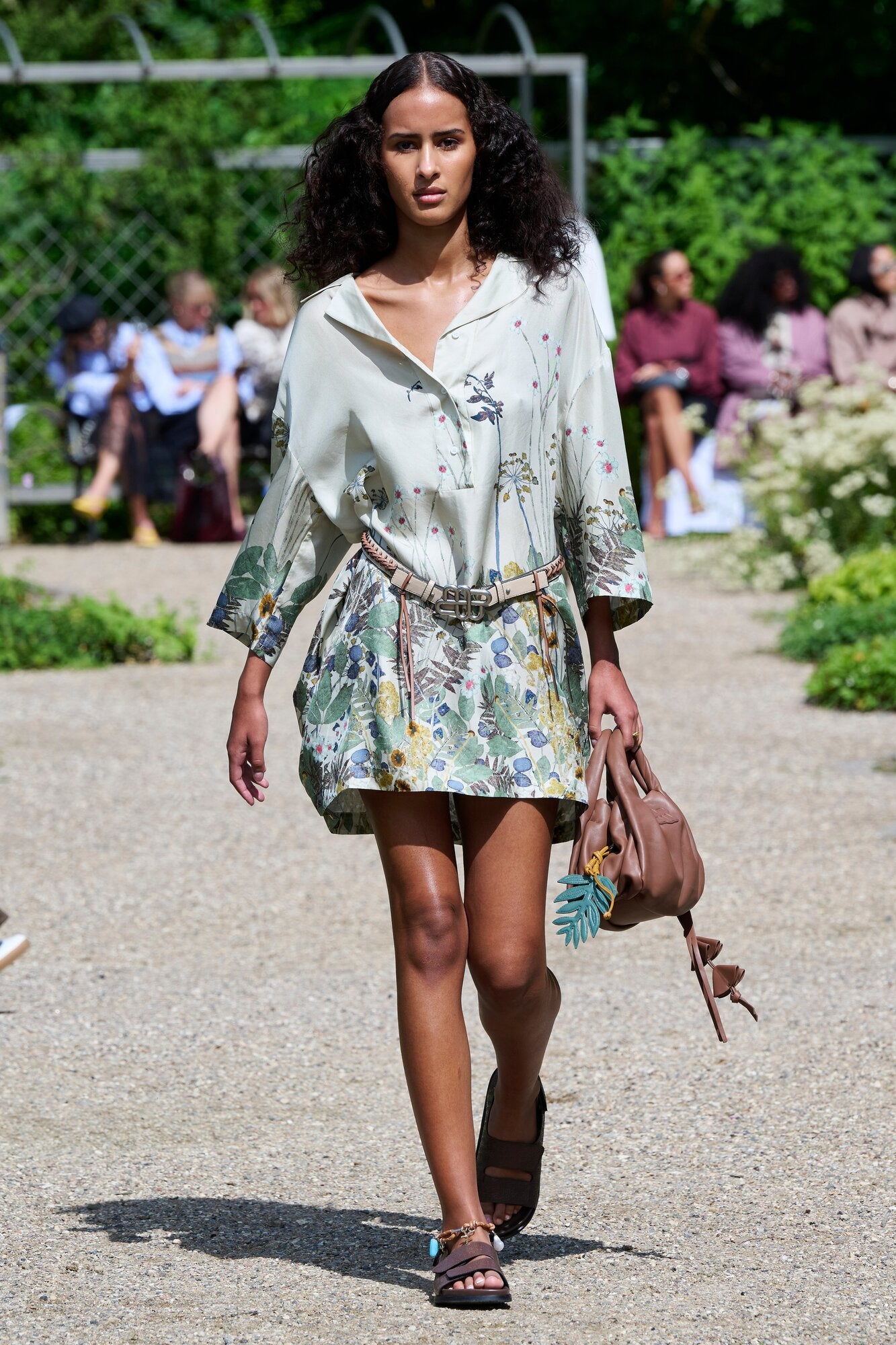 Ratana silkekjole - Print Creme