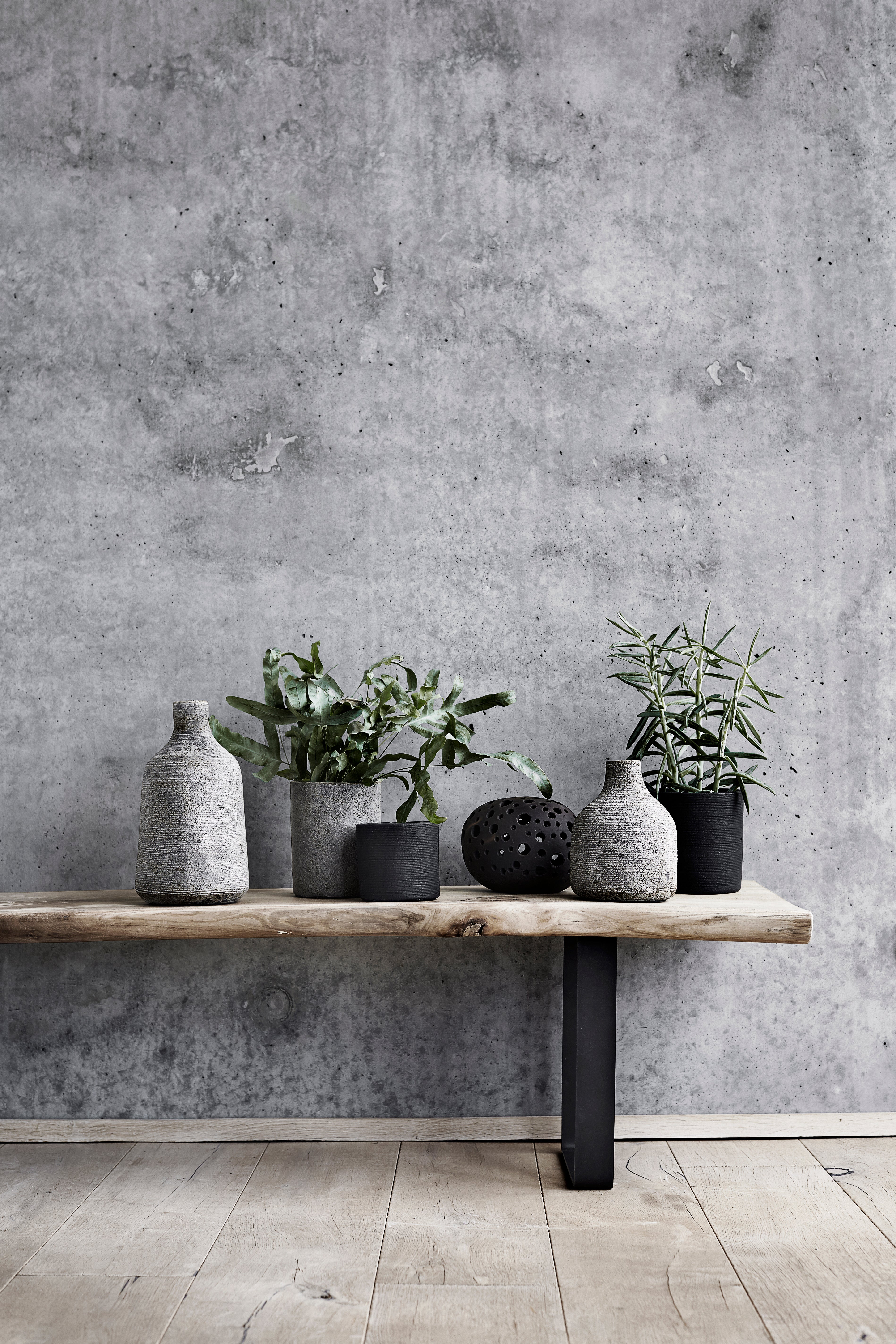 Stain vase, stor - grå