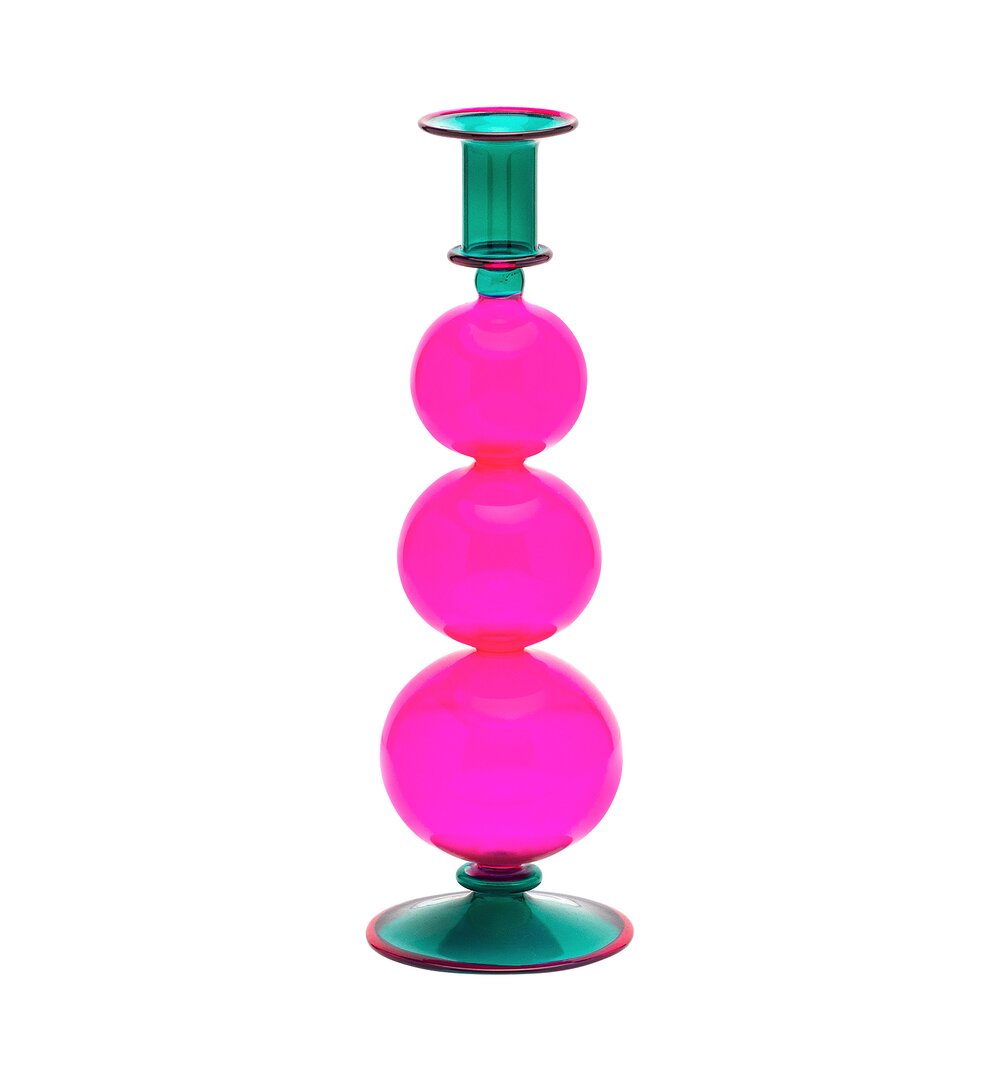 Mythical Bubble lysestage, grøn/pink - H29 cm.