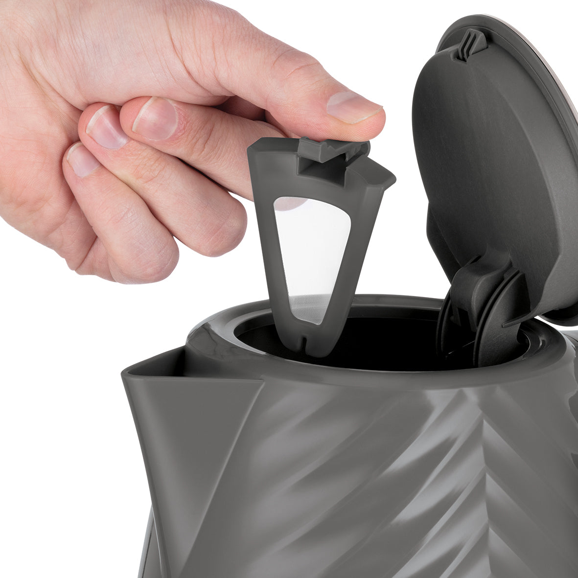 Groove elkedel - grå