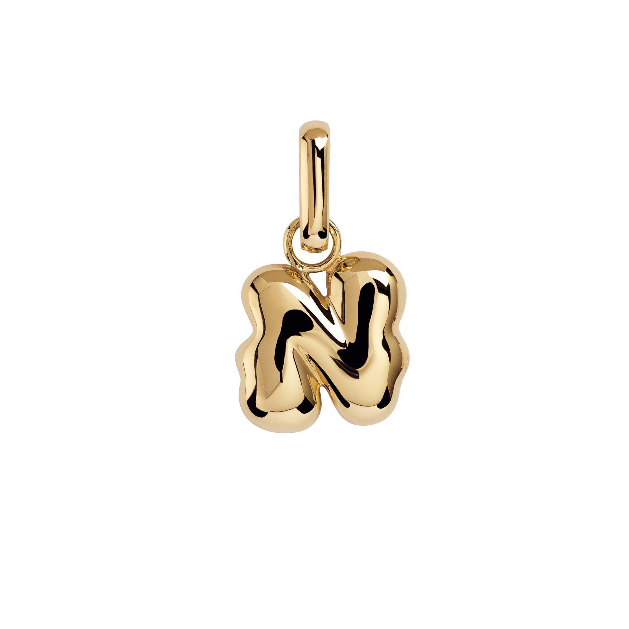 Puffer Letter Charm vedhæng - forgyldt