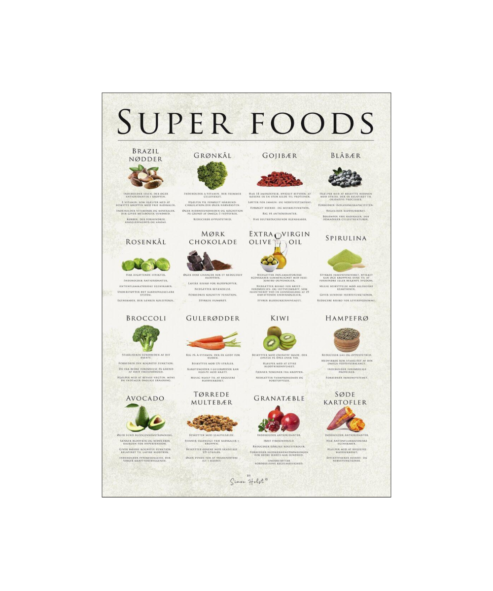 Simon Holst Super foods plakat - 30x40 cm