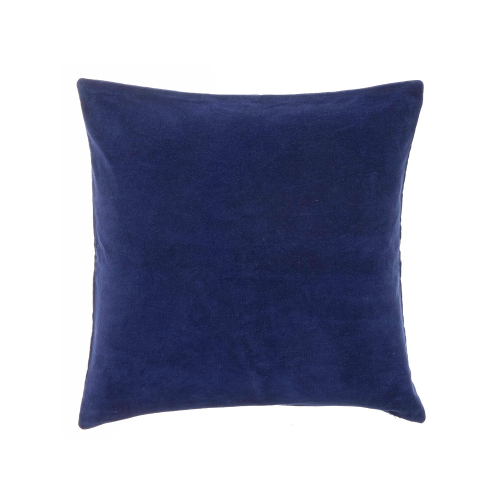 Velour pude, navy - 50x50 cm