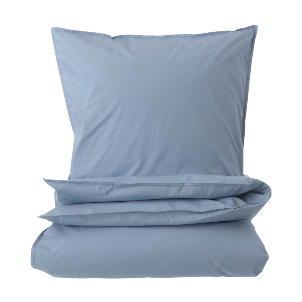 Curly Percale sengesæt - gråblå