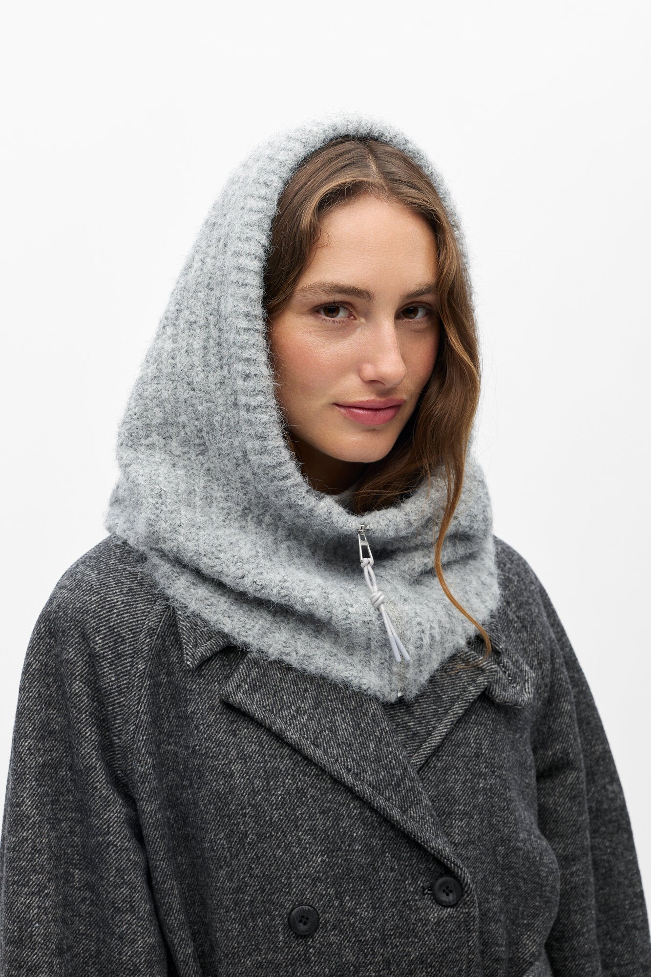 Milu Zip balaclava – Light Grey Melange