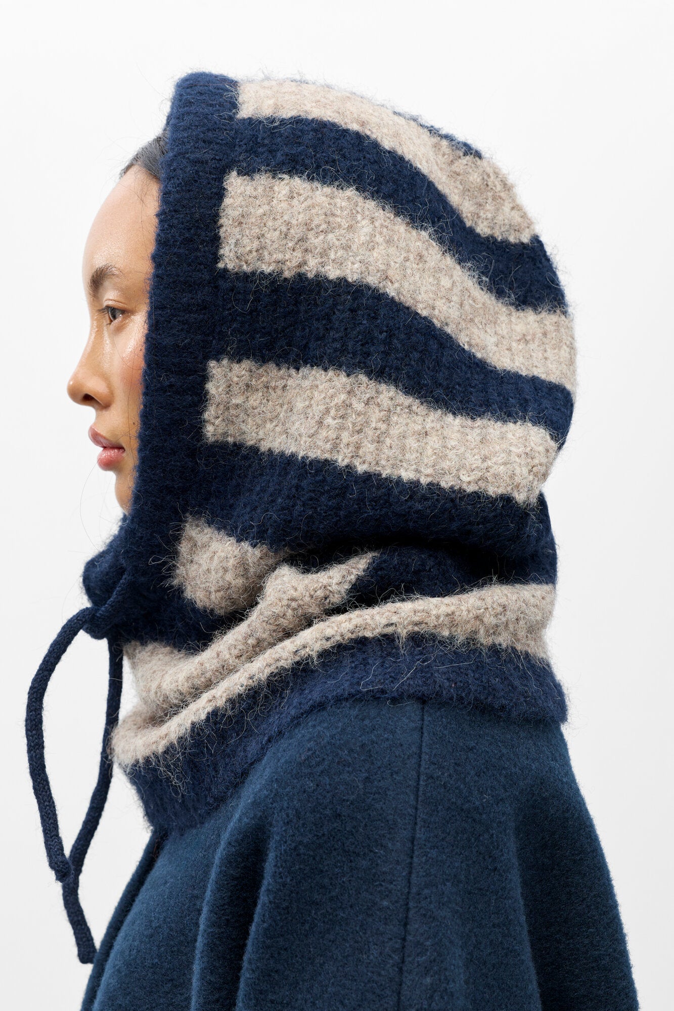 Milu Stipes balaclava – Humus Melange/Sky Captain