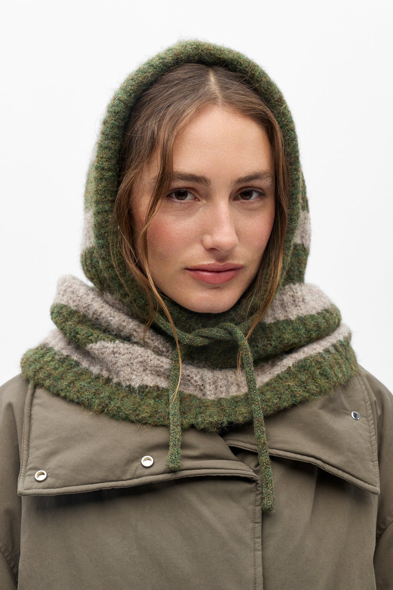 Milu Stipes balaclava – Duffel Bag Melange/Humus Melange