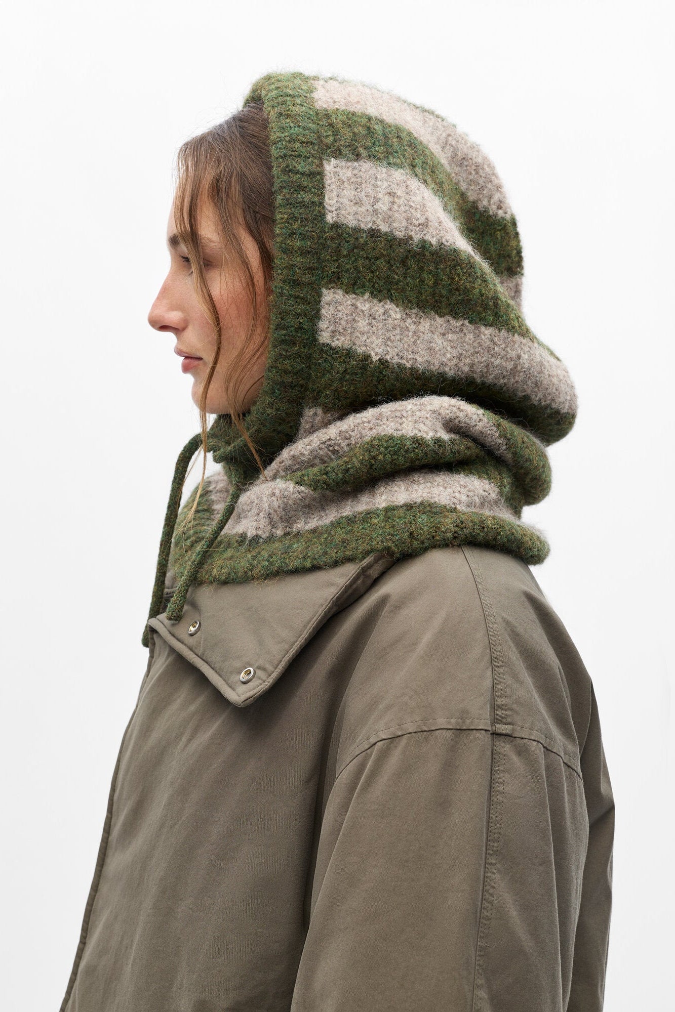 Milu Stipes balaclava – Duffel Bag Melange/Humus Melange