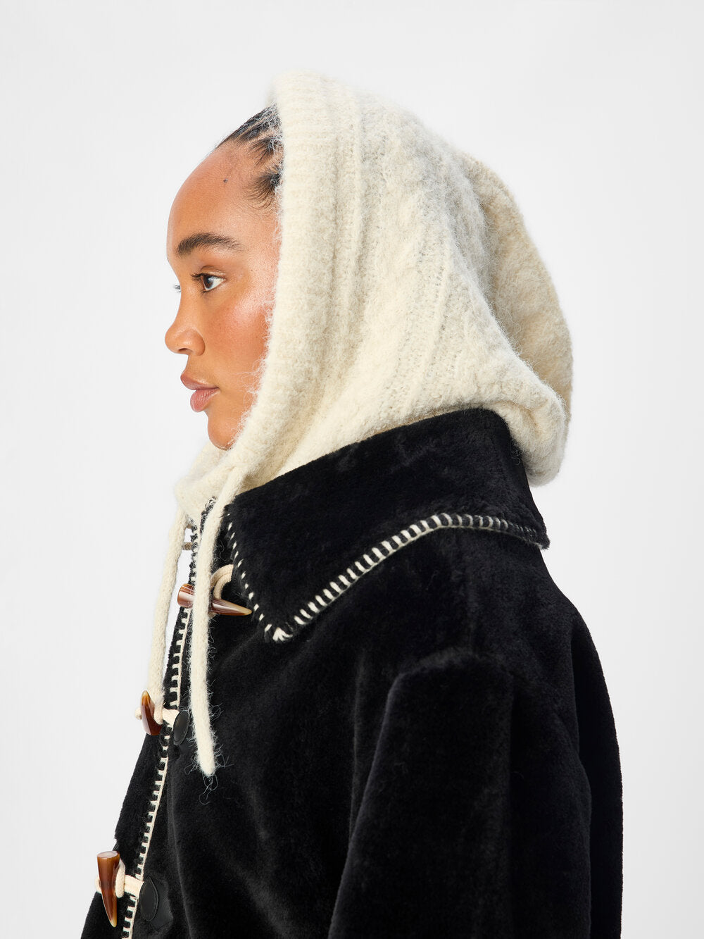 Milu Cable Knit Balaclava - sandshell