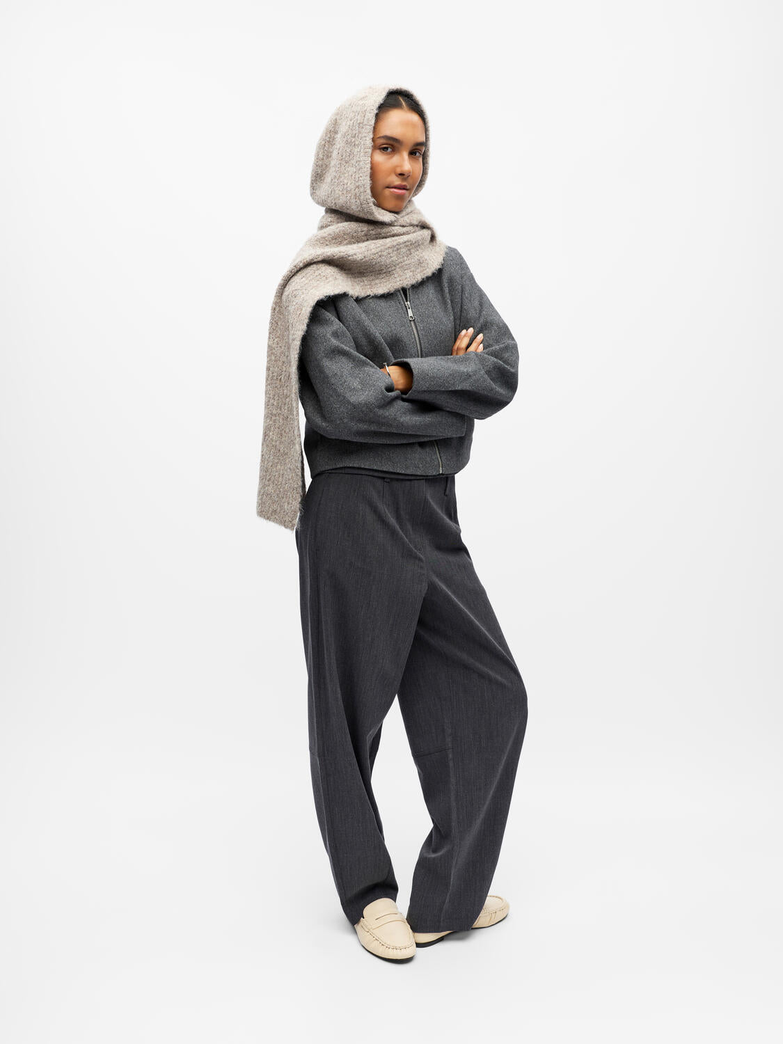 Milu Knit balaclava tørklæde - Humus