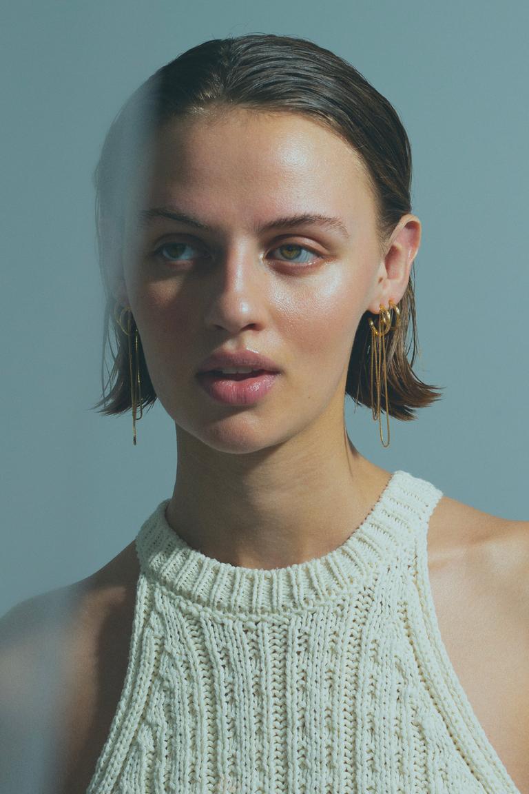 Orbis Chain ørering - forgyldt