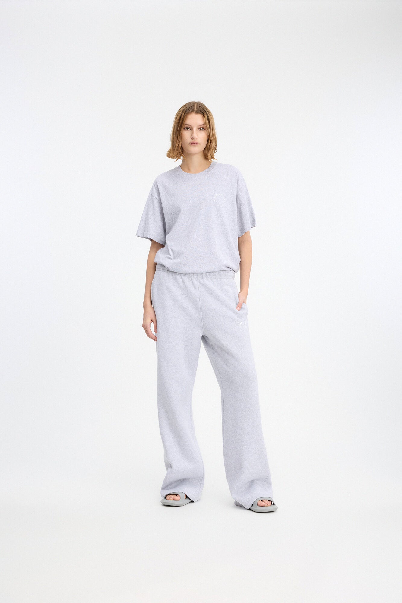 Organic Unbrushed sweatpants - 022 Heather Grey