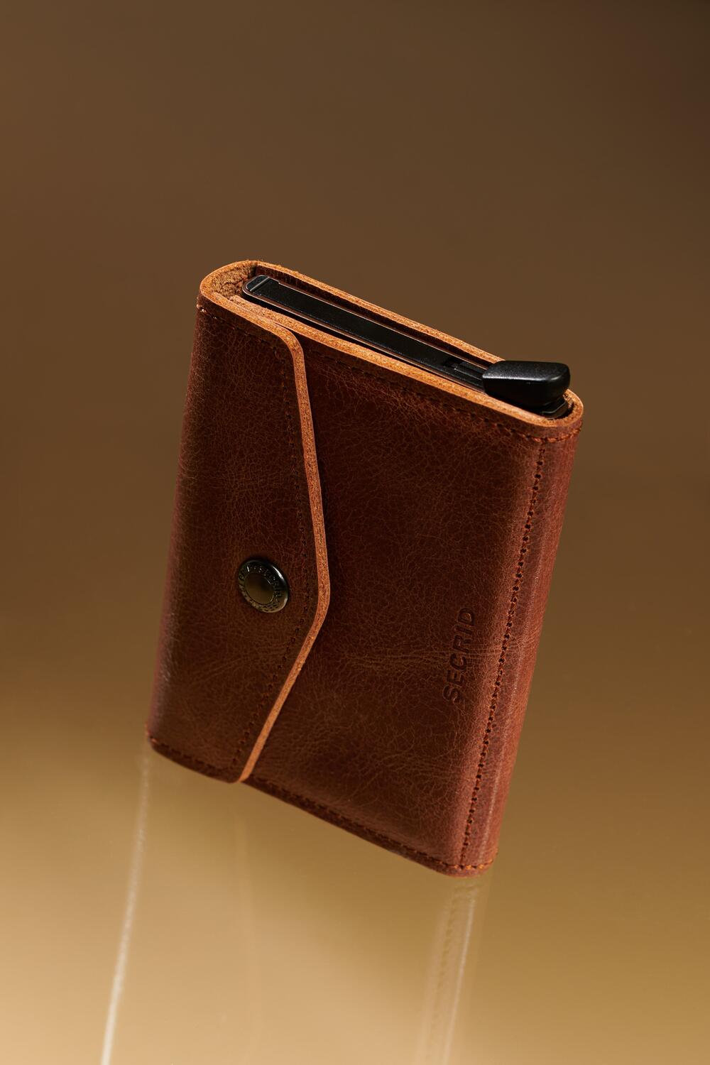 Enveloppe kortholder - Vintage Cognac