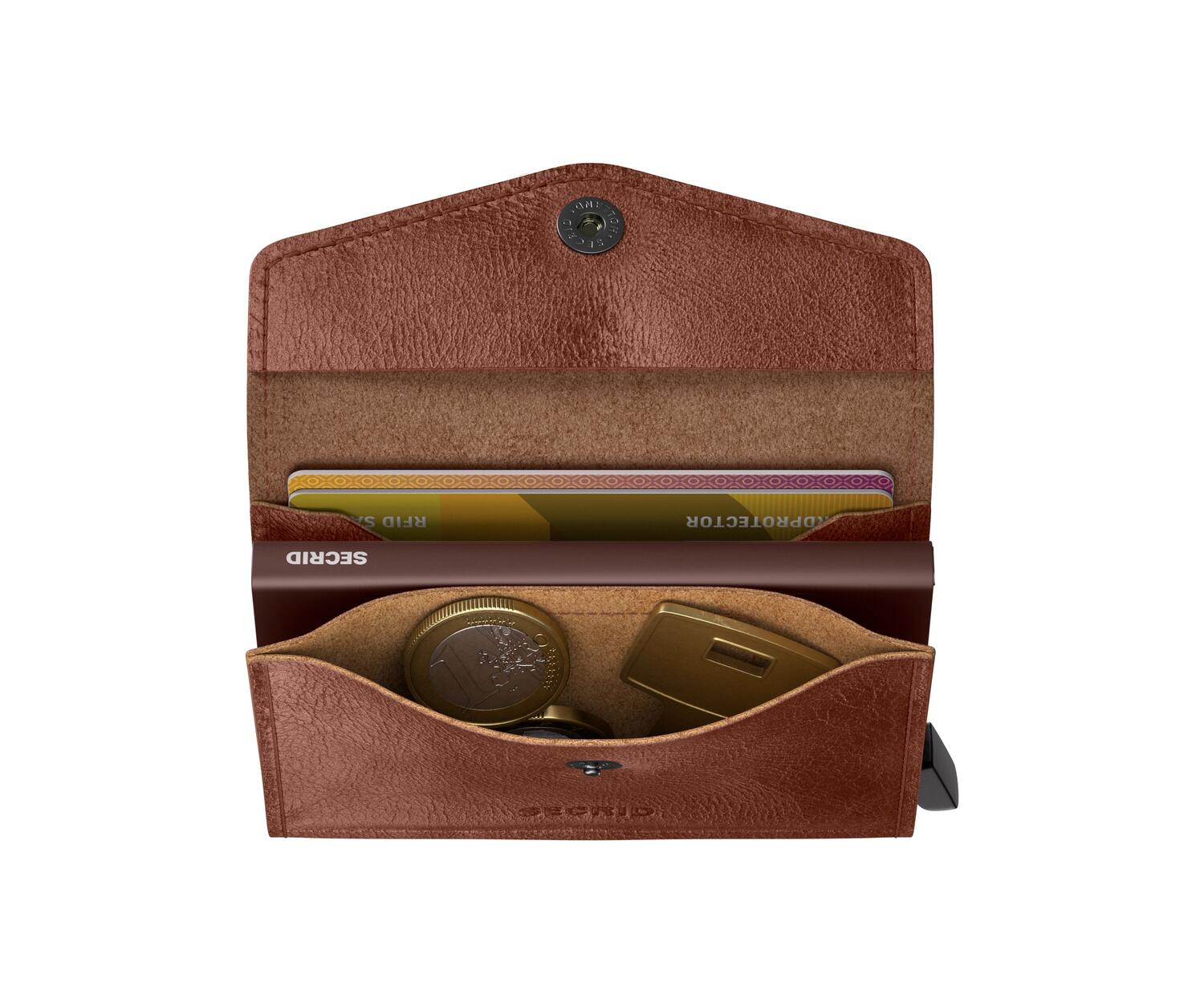 Enveloppe kortholder - Vintage Cognac