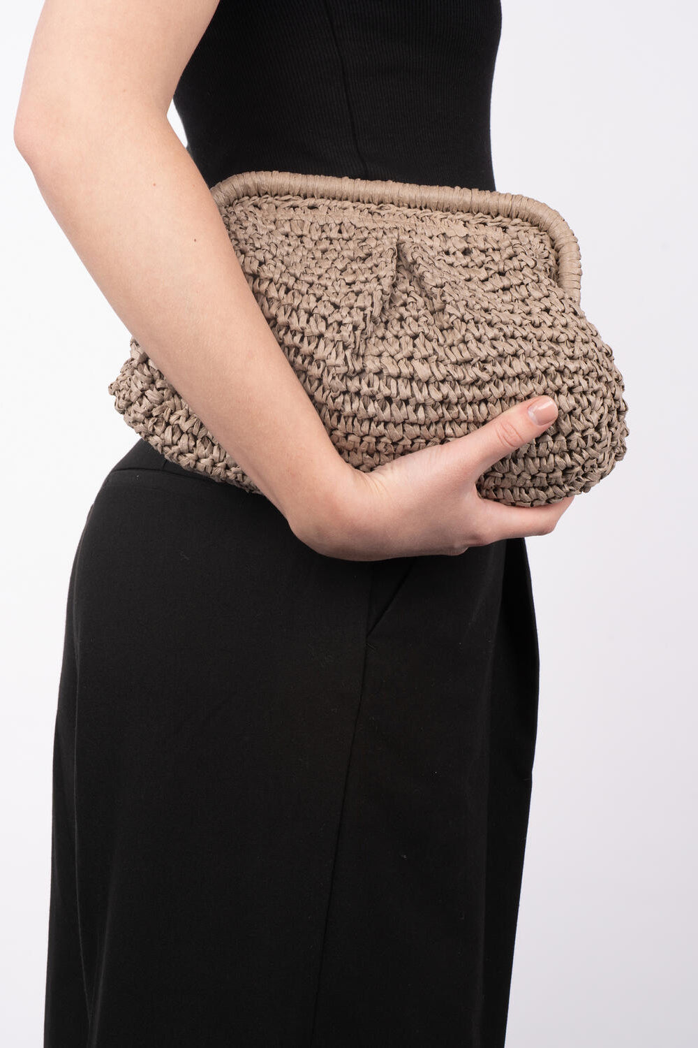 Olivia Bloom clutch - Taupe