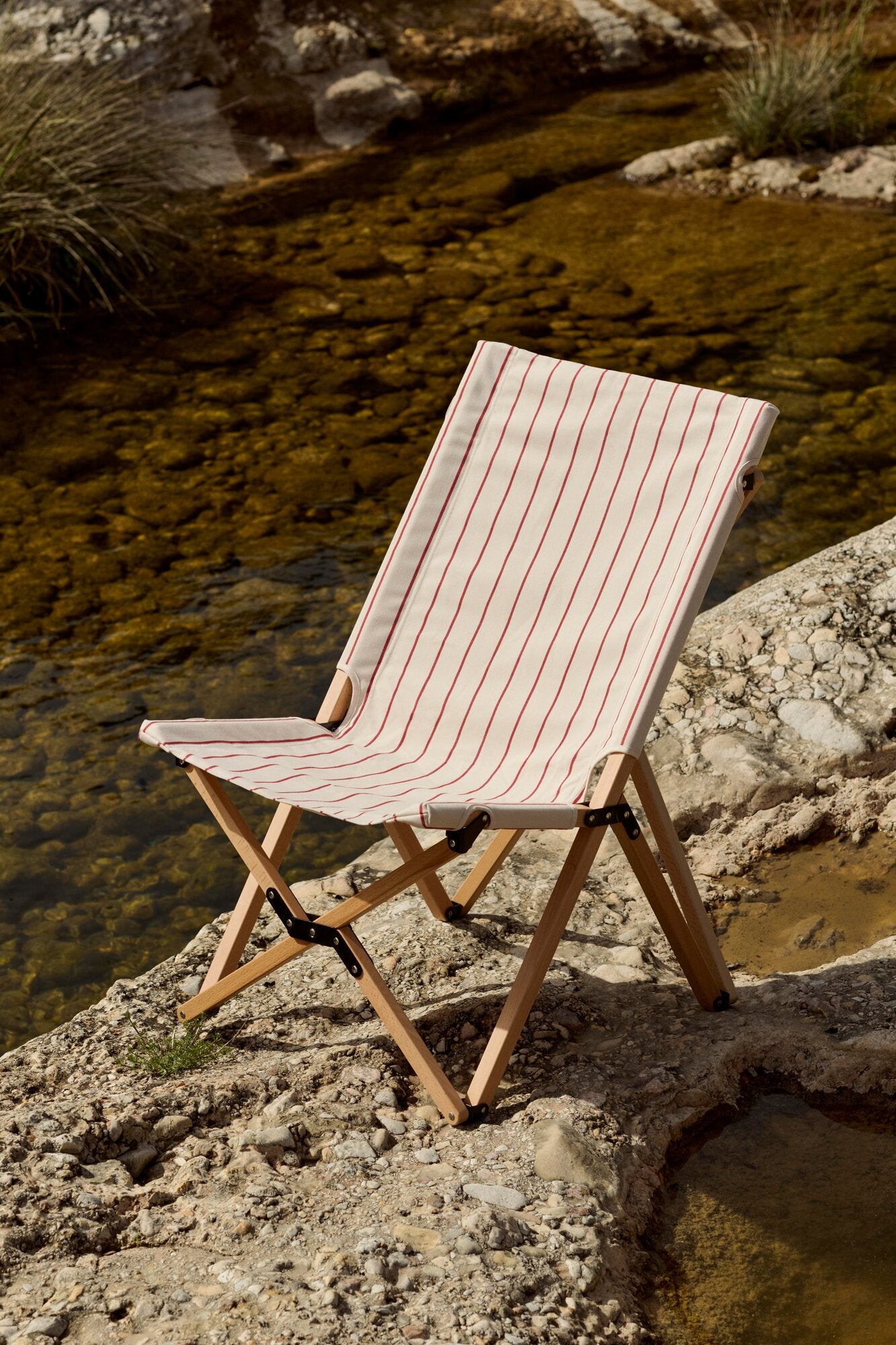 x Jasper Morrison klapstol - Beige with red stripe
