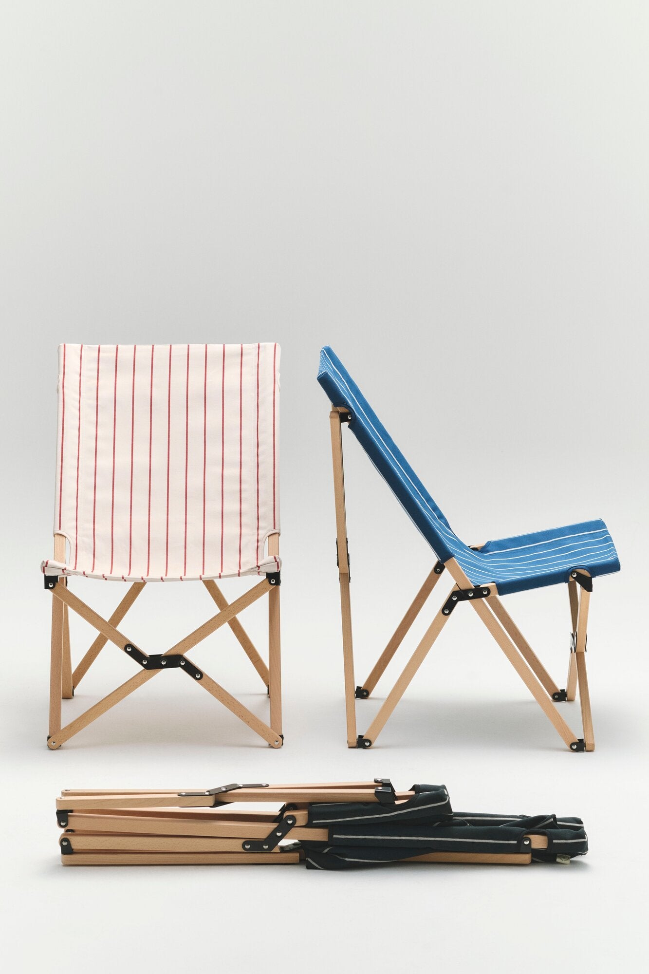 x Jasper Morrison klapstol - Blue with beige stripe