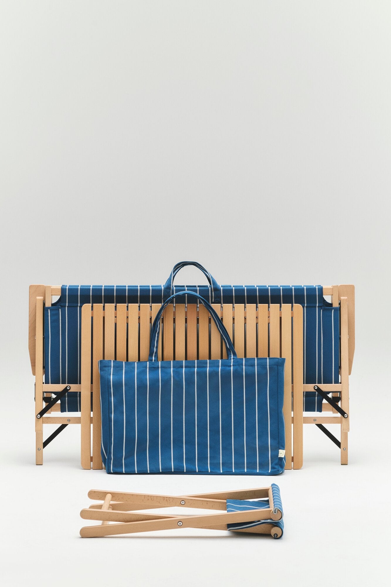x Jasper Morrison foldesofa - Blue with beige stripe