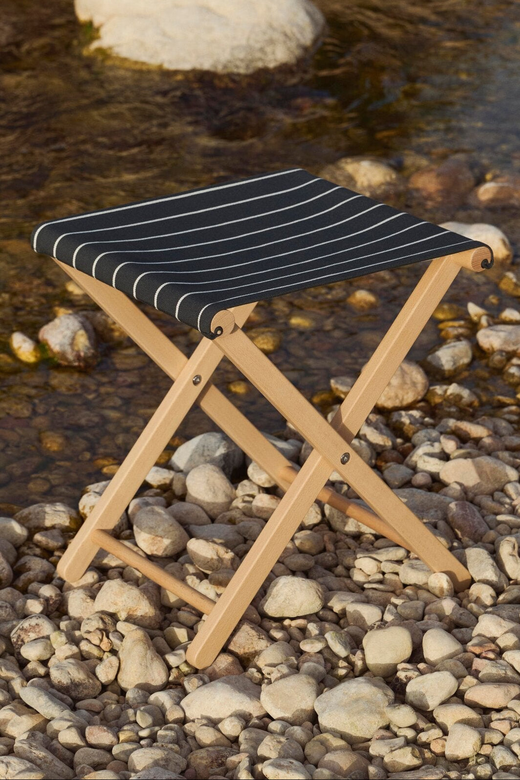 x Jasper Morrison foldeskammel - Black with beige stripe