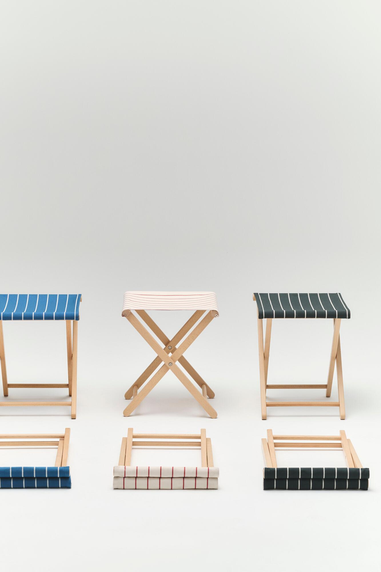 x Jasper Morrison foldeskammel - Black with beige stripe