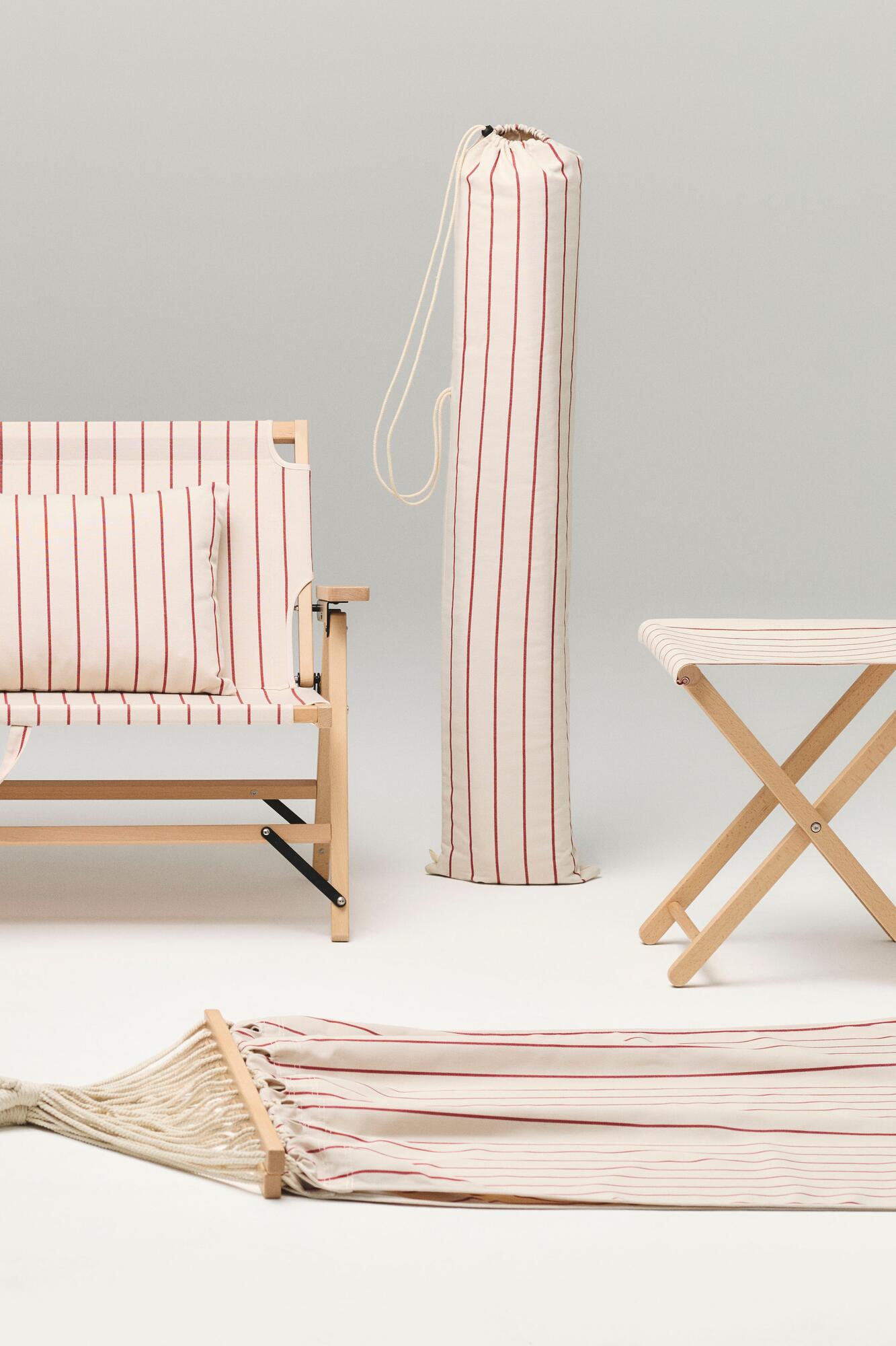 x Jasper Morrison overdækning - Beige with red stripe