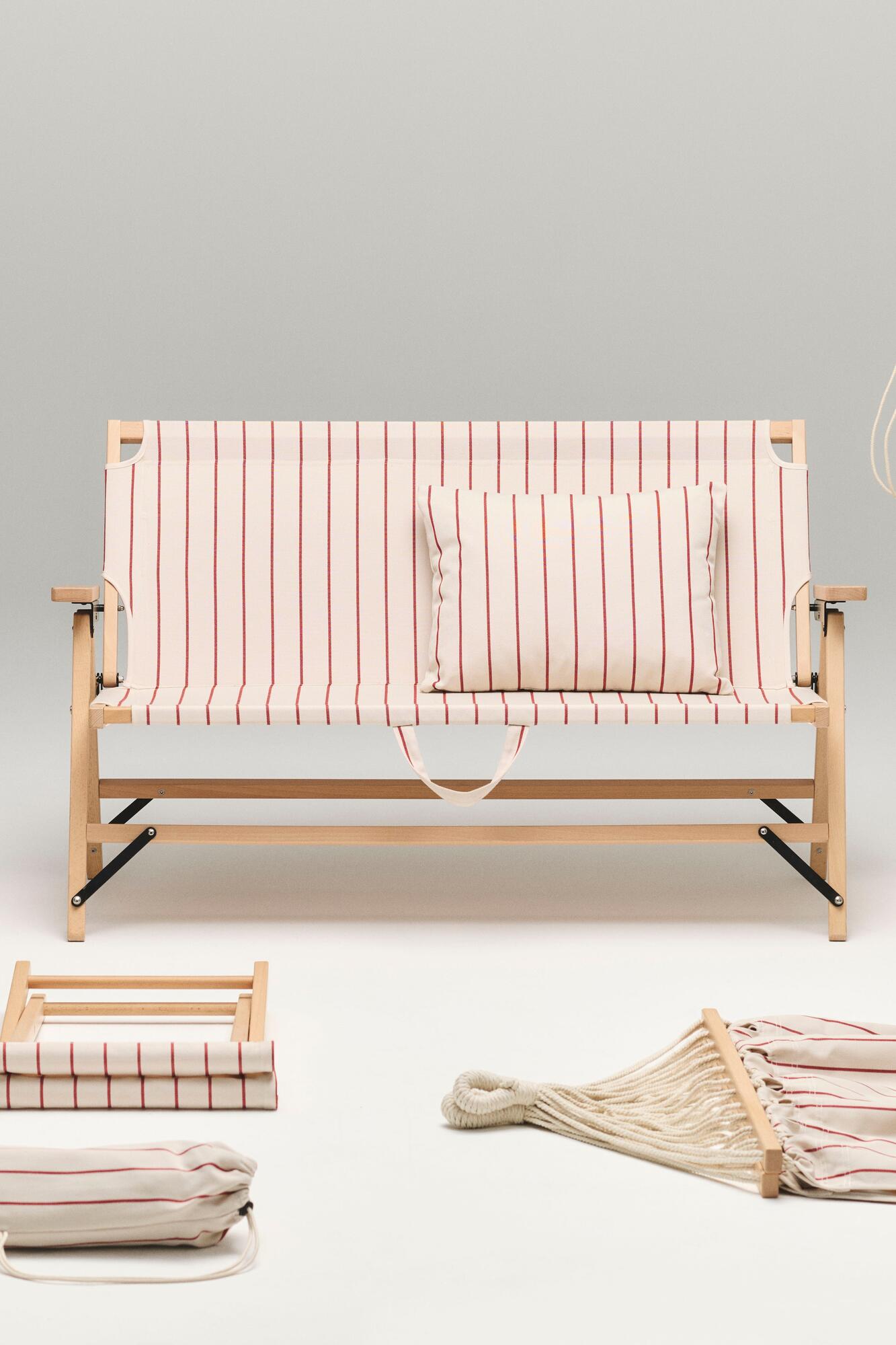 x Jasper Morrison foldesofa - Beige with red stripe