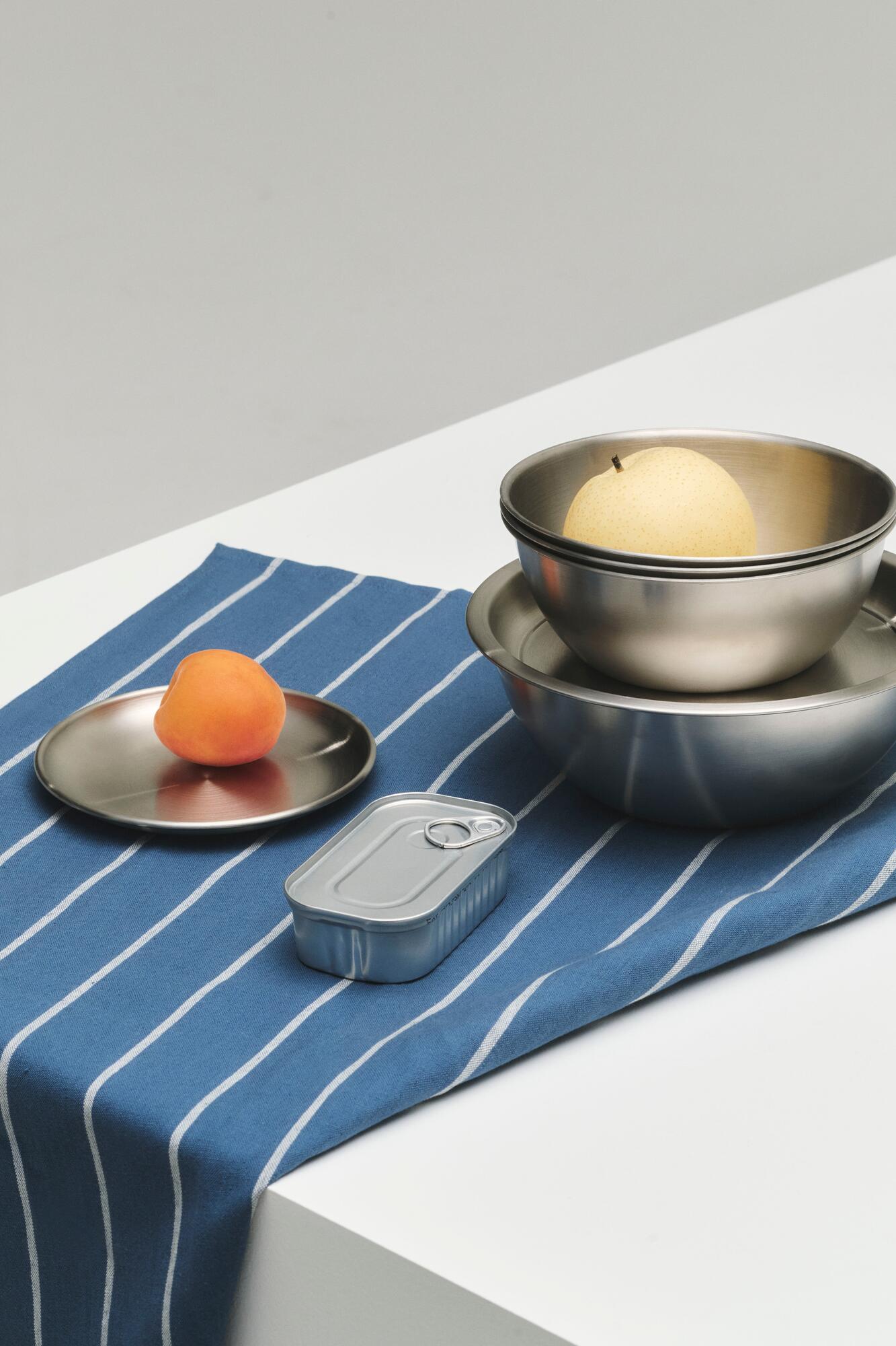 x Jasper Morrison viskestykker, 2 stk - Blue with beige stripe