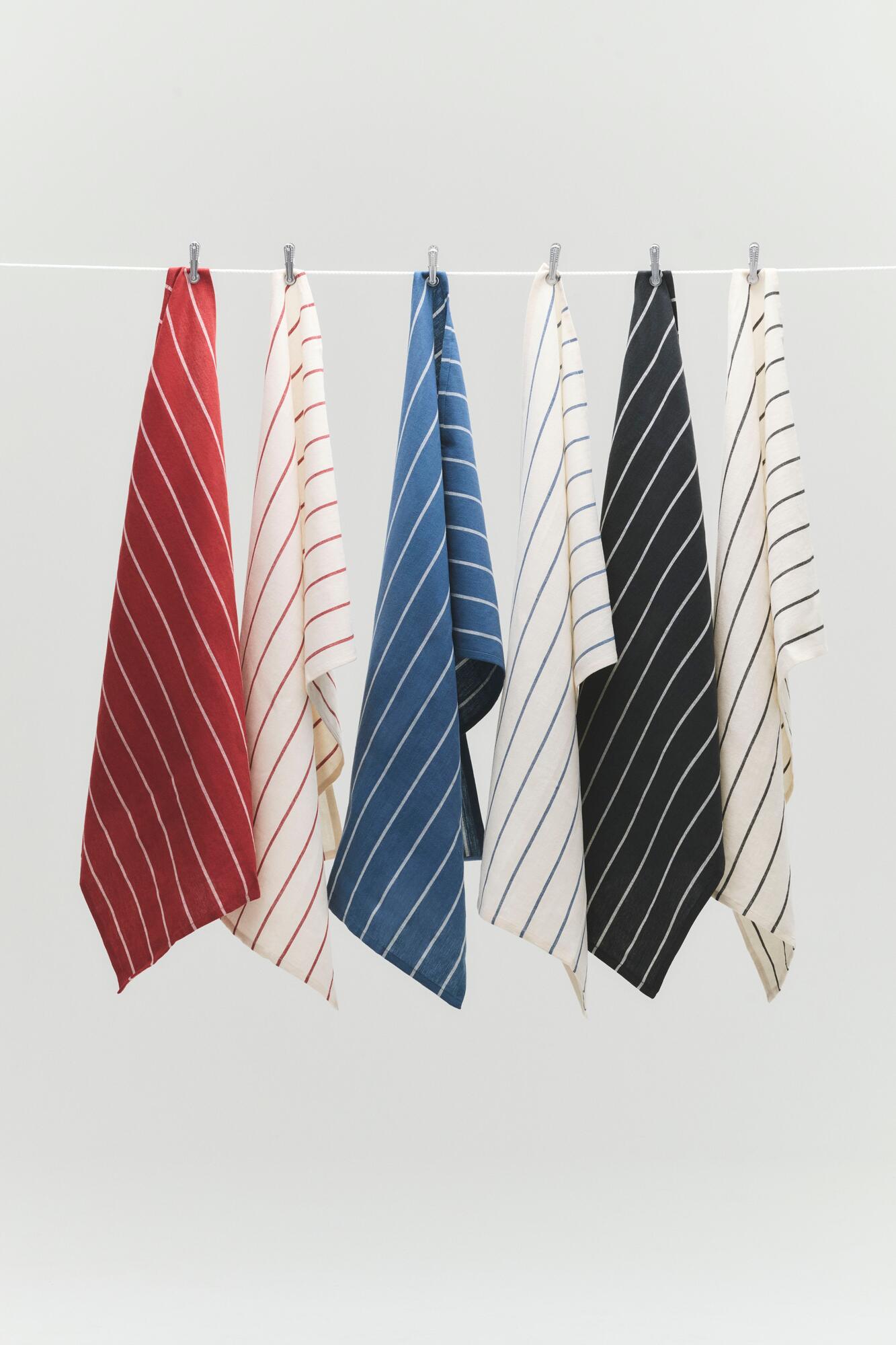 x Jasper Morrison viskestykker, 2 stk - Black with beige stripe