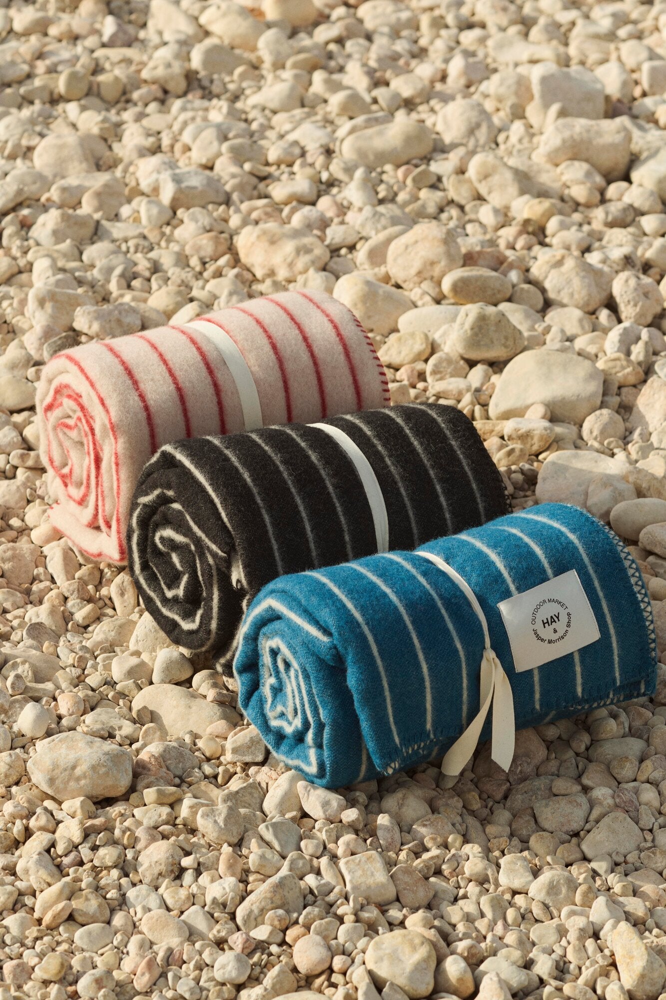 x Jasper Morrison tæppe - Blue with beige stripe