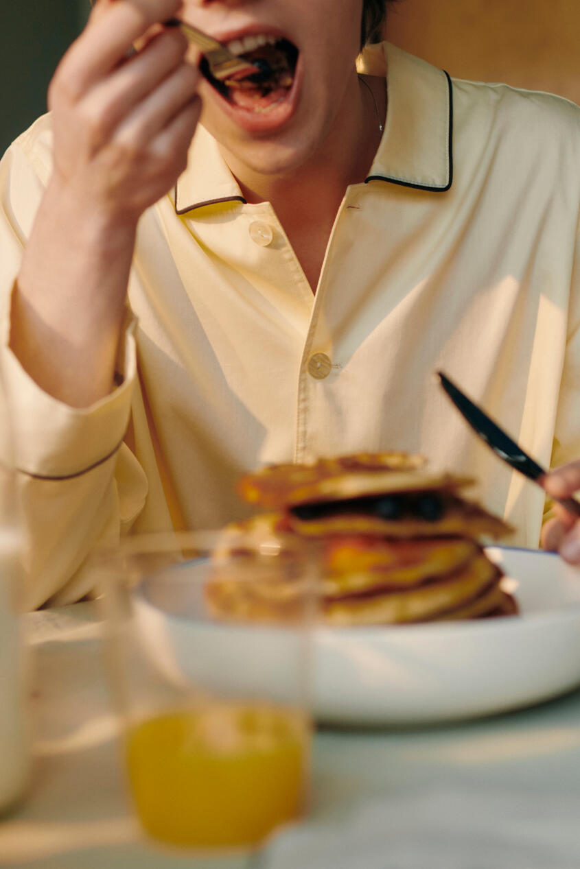 Outline Pyjama L/S natskjorte - Soft Yellow